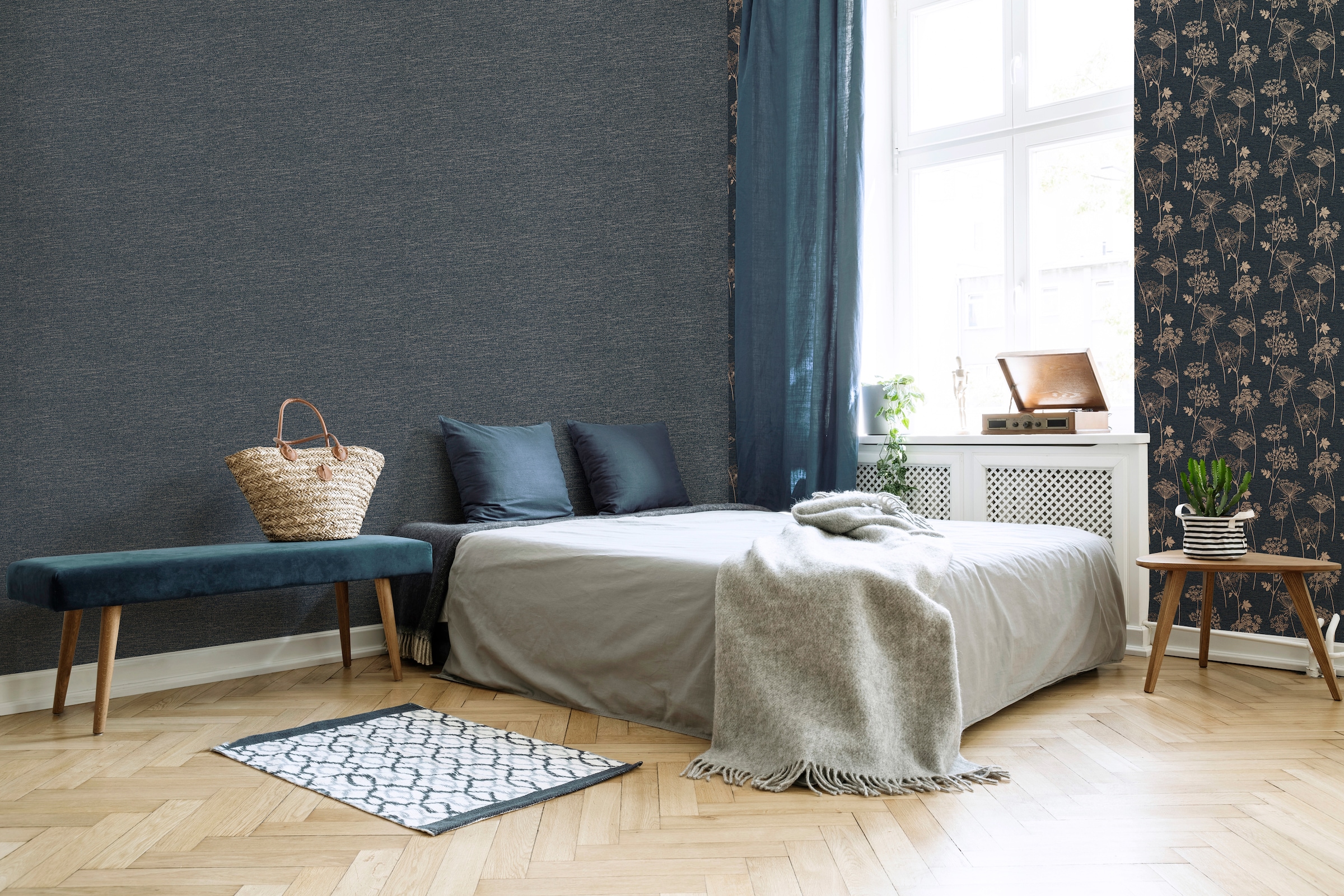 Superfresco Easy Vliestapete »Heritage Texture«, kariert, Dunkelblau - 10mx52cm