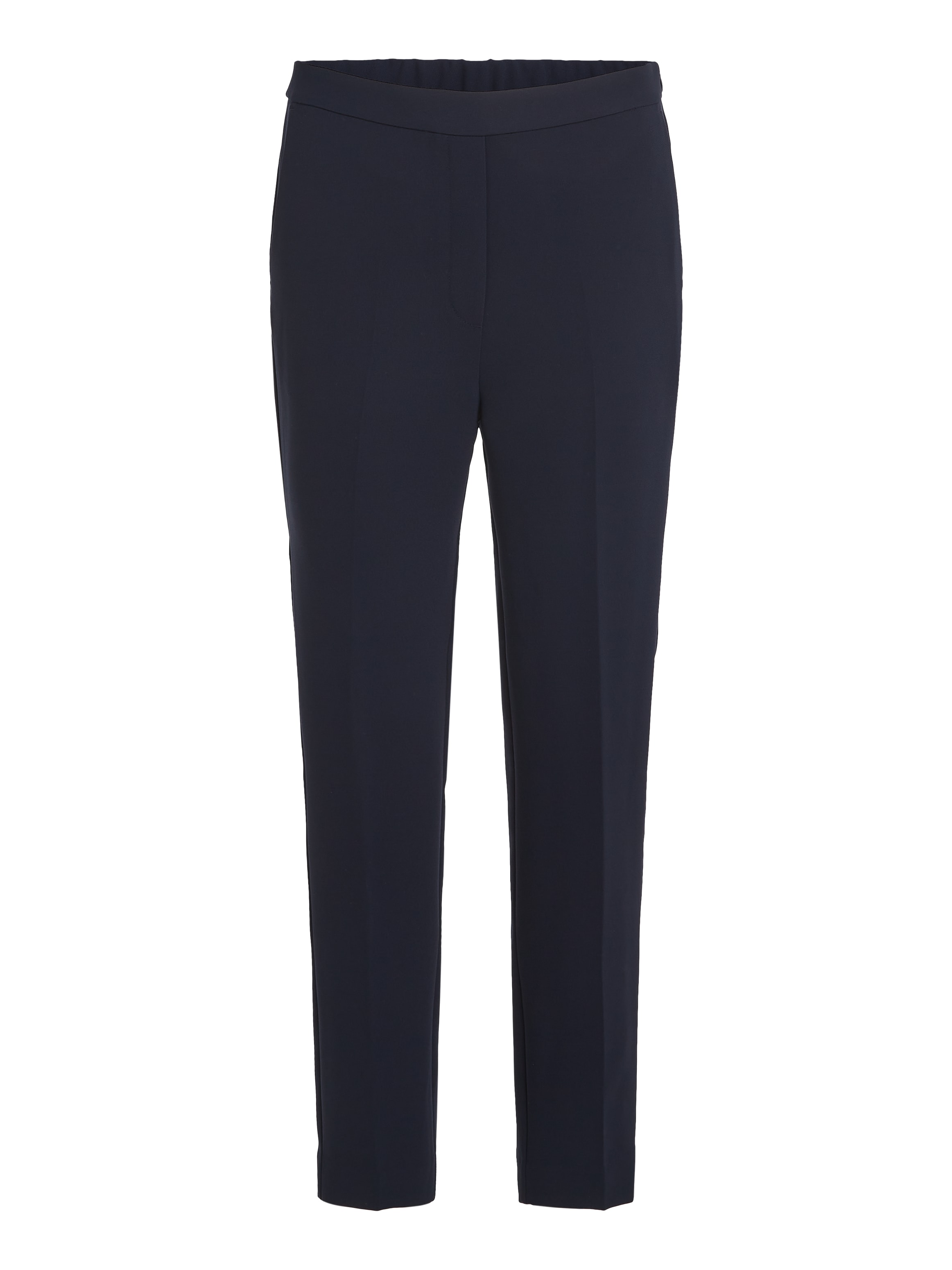 Tommy Hilfiger Webhose "CREPE SLIM PULL ON PANT", mit Metalllabel, Bügelfal günstig online kaufen