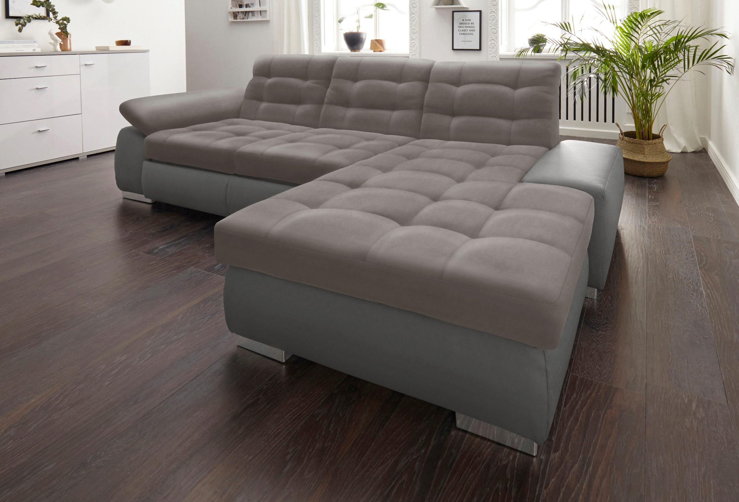 sit&more Ecksofa "Ontario L-Form" XXL, wahlweise mit Schlaffunktion