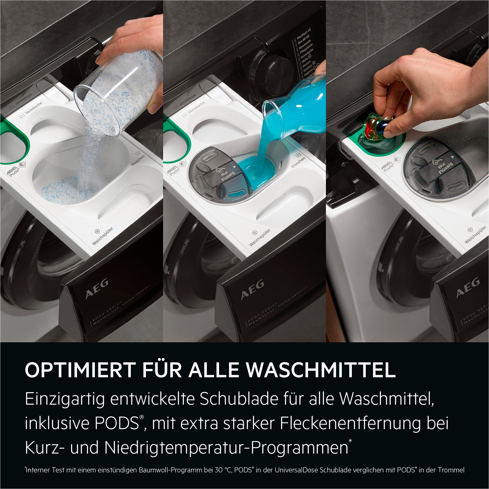 AEG Waschmaschine 7000 ProSteam® »LR7EA410FL 914501653« 10 kg 1400 U/min ProSteam®: Auffrischen mit Dampf statt Waschen und 96 % Wasser sparen