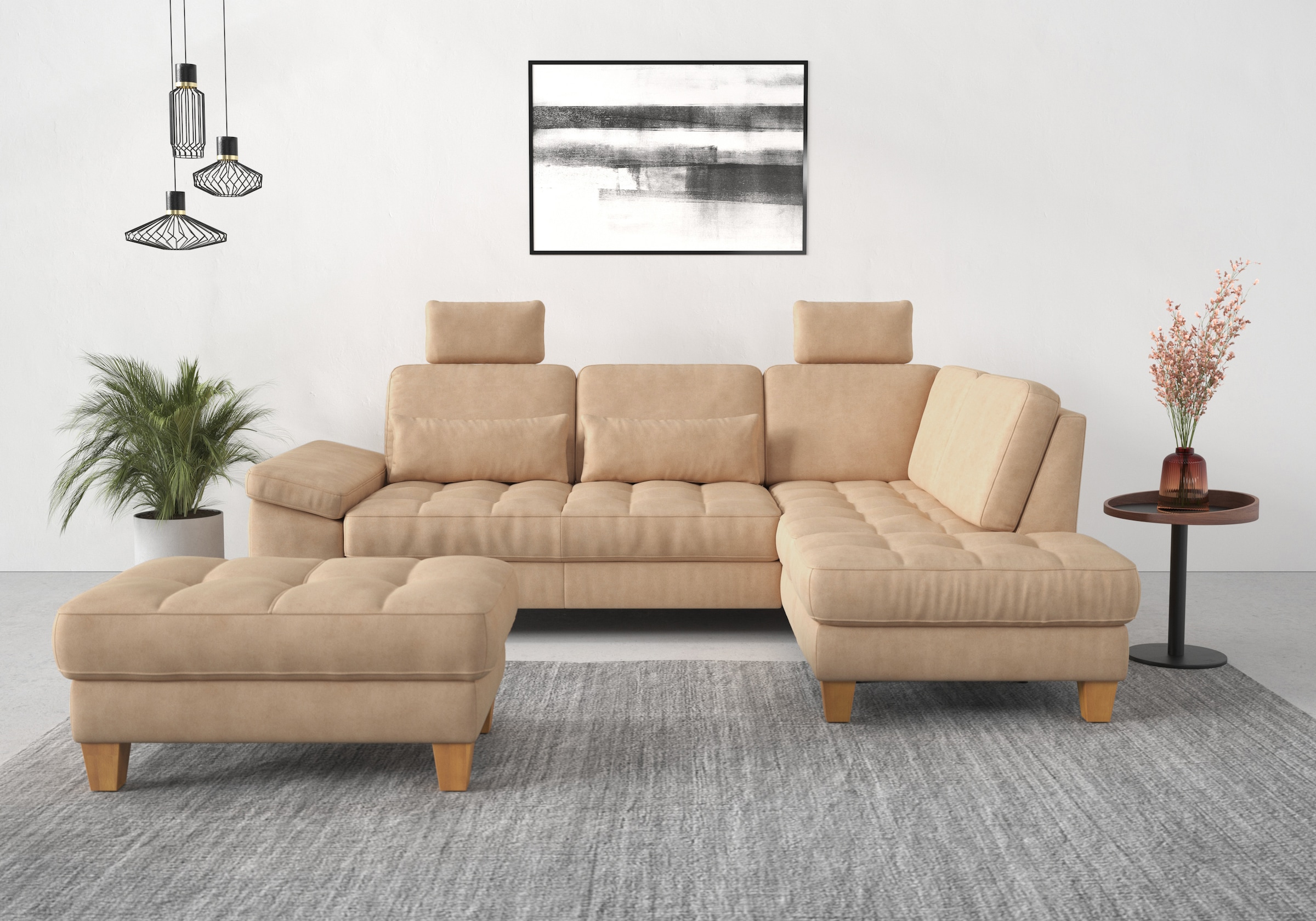 sit&more Ecksofa »Westham L-Form« mit Ottomane, mit oder ohne Bettfunktion, Bettkasten, Verstellung