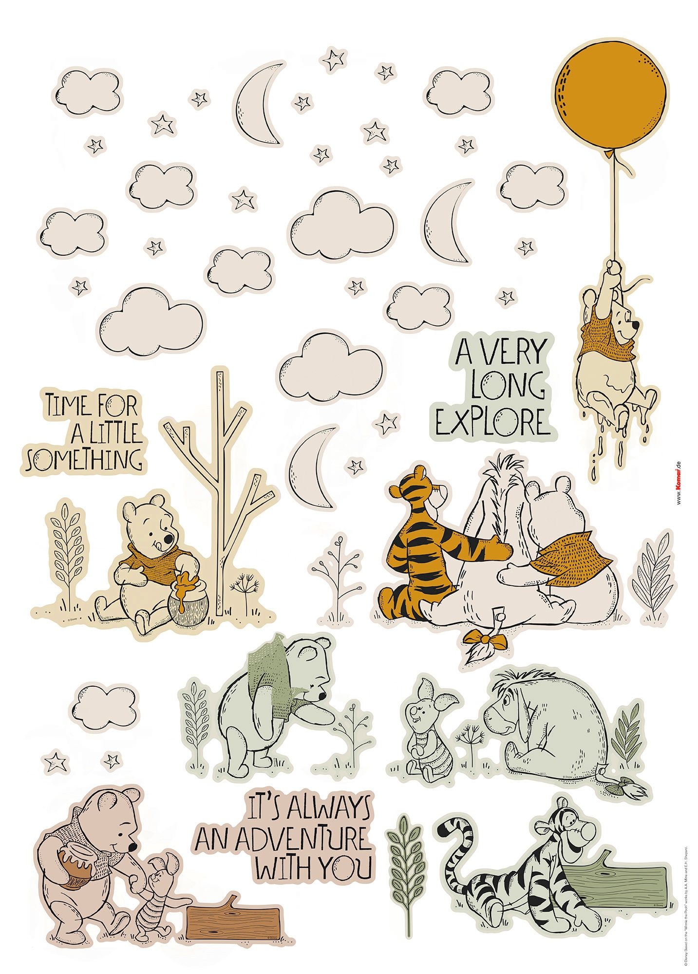 Komar Wandtattoo "Winnie the Pooh Woodland - Größe 50 x 70 cm" selbstkleben günstig online kaufen