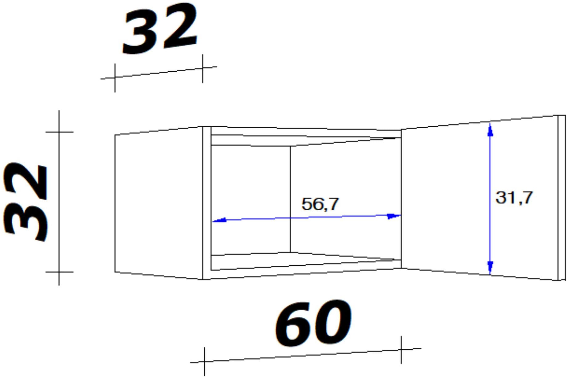 Flex-Well Kurzhängeschrank »Lund«, (B x H x T) 60 x 32 x 32 cm, individuell kombinierbar