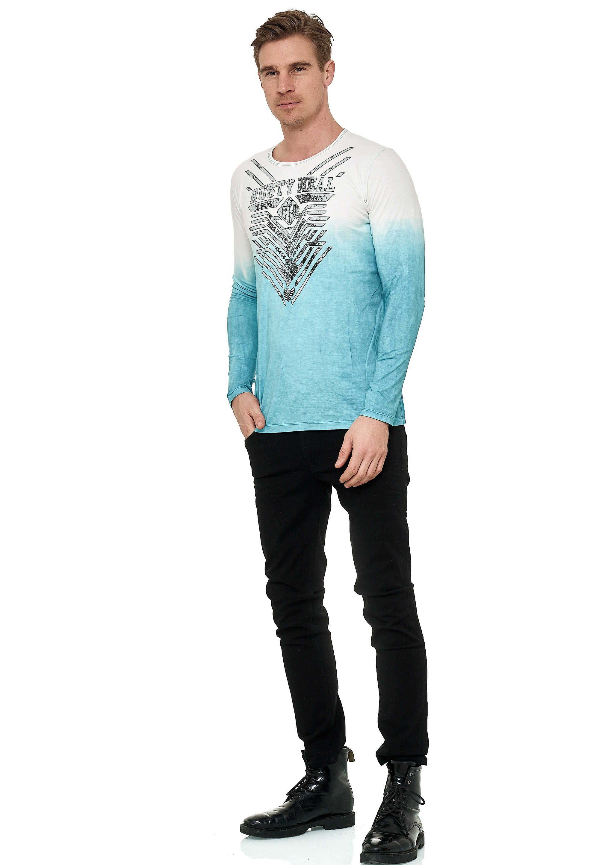 Rusty Neal Langarmshirt, mit eindrucksvollem Front-Print
