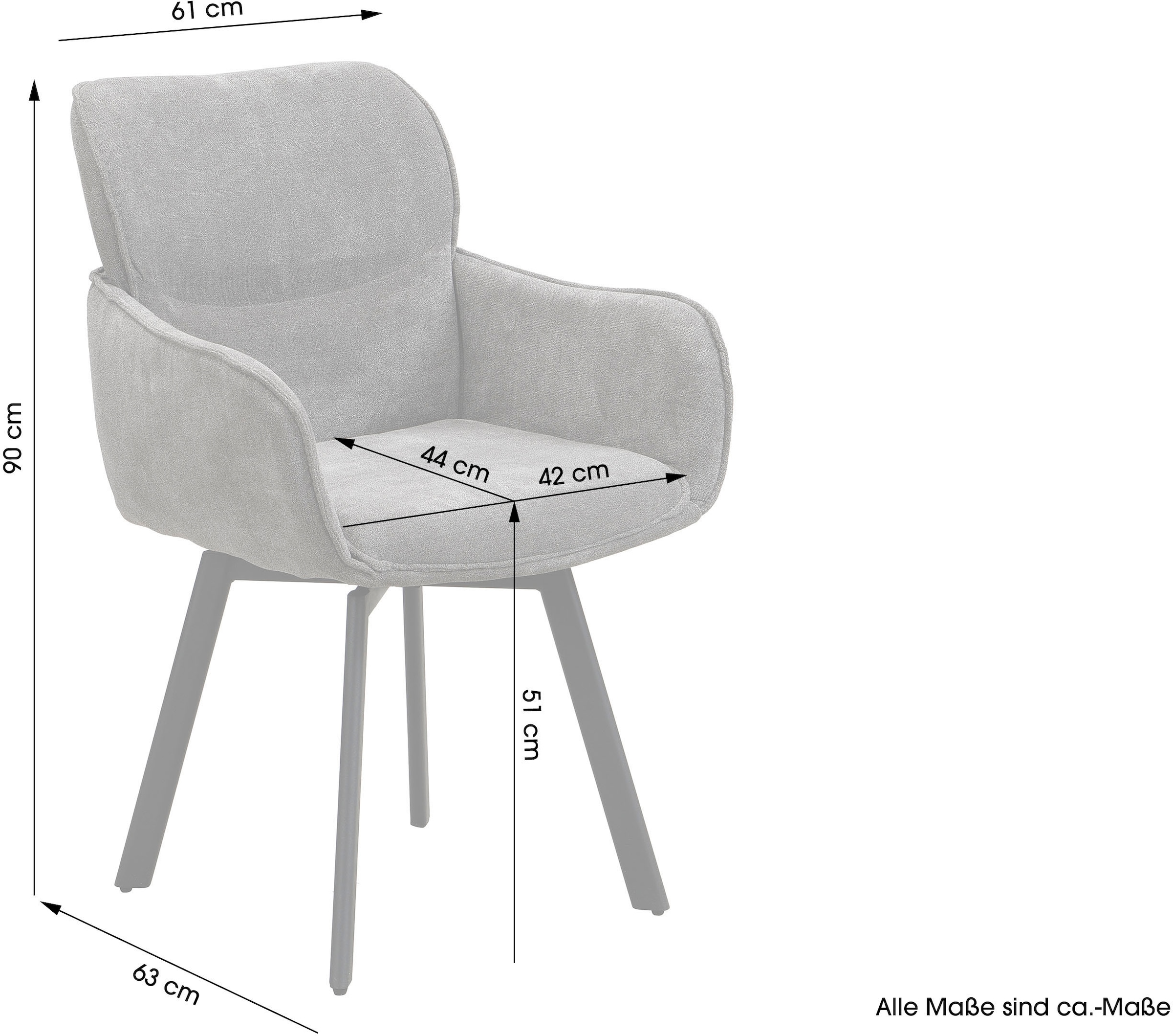 byLIVING Esszimmerstuhl »Rico« (Set) 2 Stk.360 Grad drehbar in verschiedenen Farben erhältlich