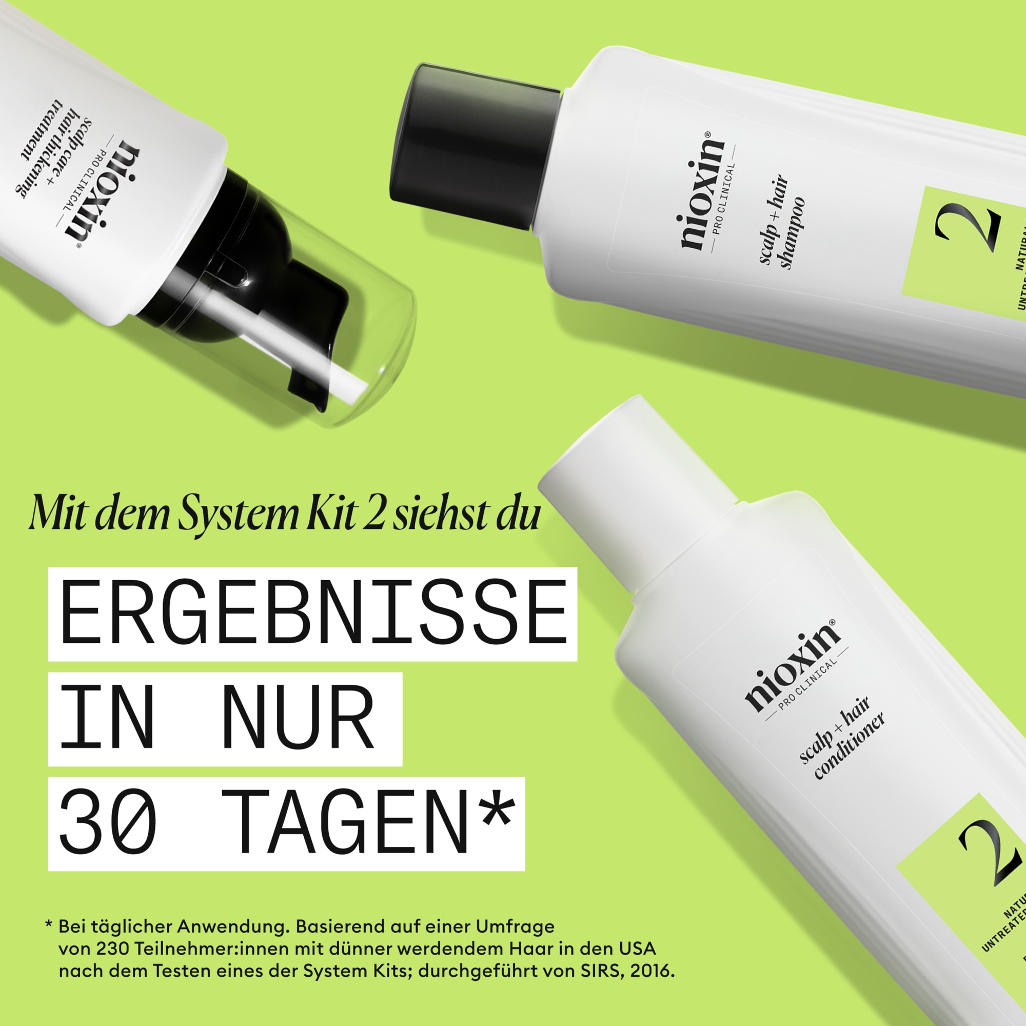 Nioxin Kopfhaut-Pflegeshampoo »System 2 Shampoo« sanfte Pflege, sorgt für volleres Haar, nährende Inhaltsstoffe