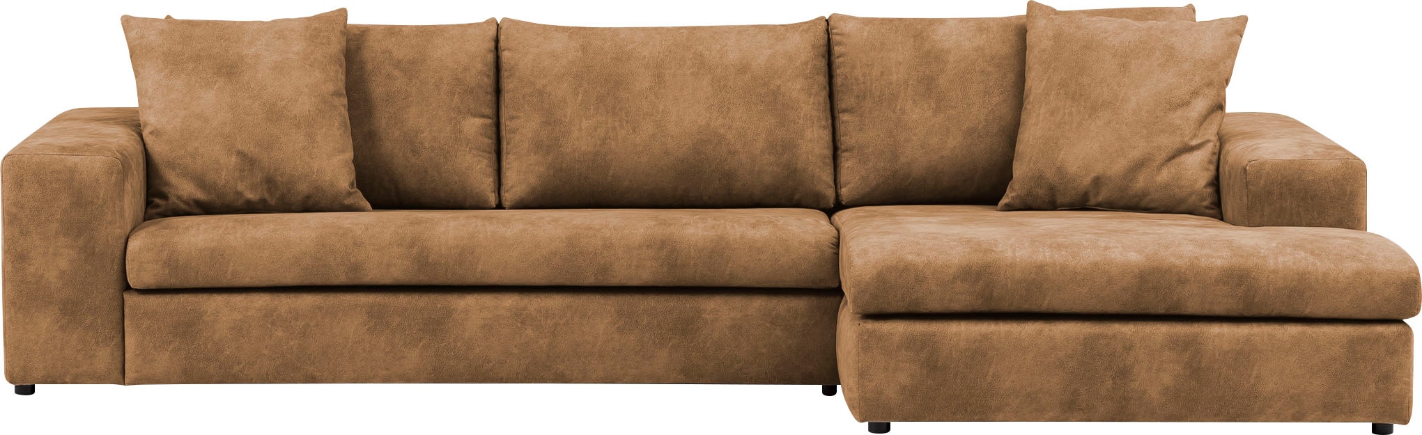 andas Ecksofa »SLEETLAND XXL in Samtvelours oder Vintage-Leder-Optik, L-Form,«, besonders groß und bequem