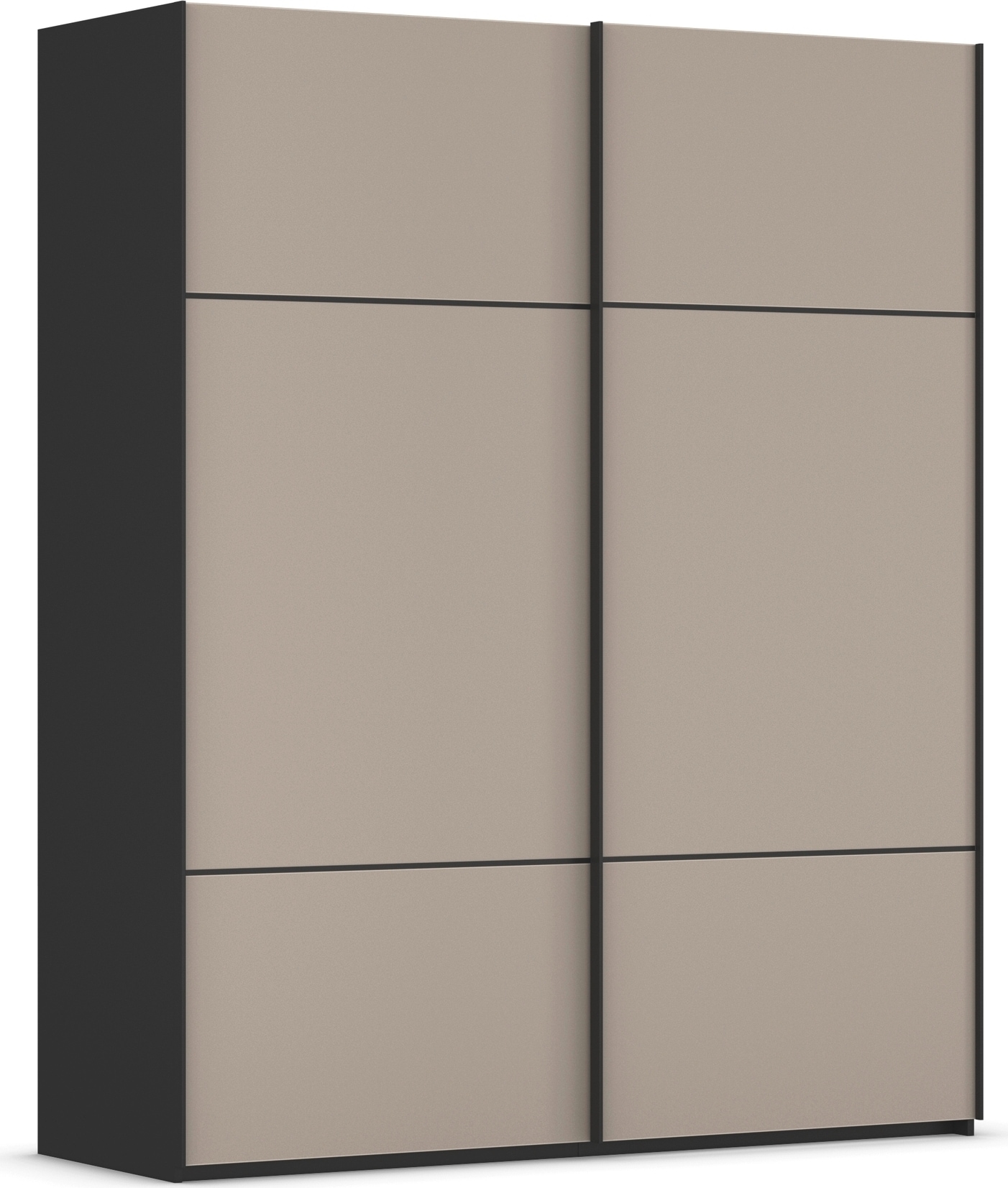 rauch "Kleiderschrank Schrank Garderobe Schlafzimmerschrank SCALE-TRIO" edle dreigeteilte Front mit 2 Zierleisten Glasfront MADE IN GERMANY