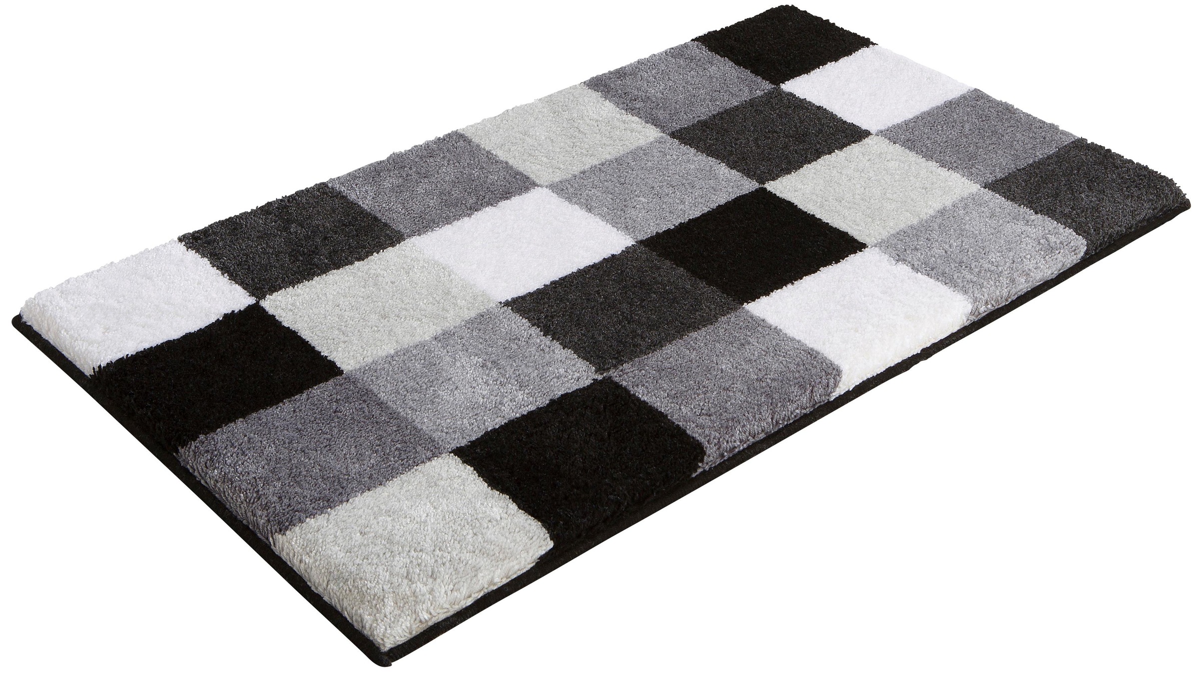 Grund Badematte "Mosaik, Badvorleger, Badezimmer Teppich, sehr weich" Höhe 20 mm rutschhemmend beschichtet fußbodenheizungsgeeignet angenehm weich, auch als 3 teiliges Set erhältlich, Made in Europe