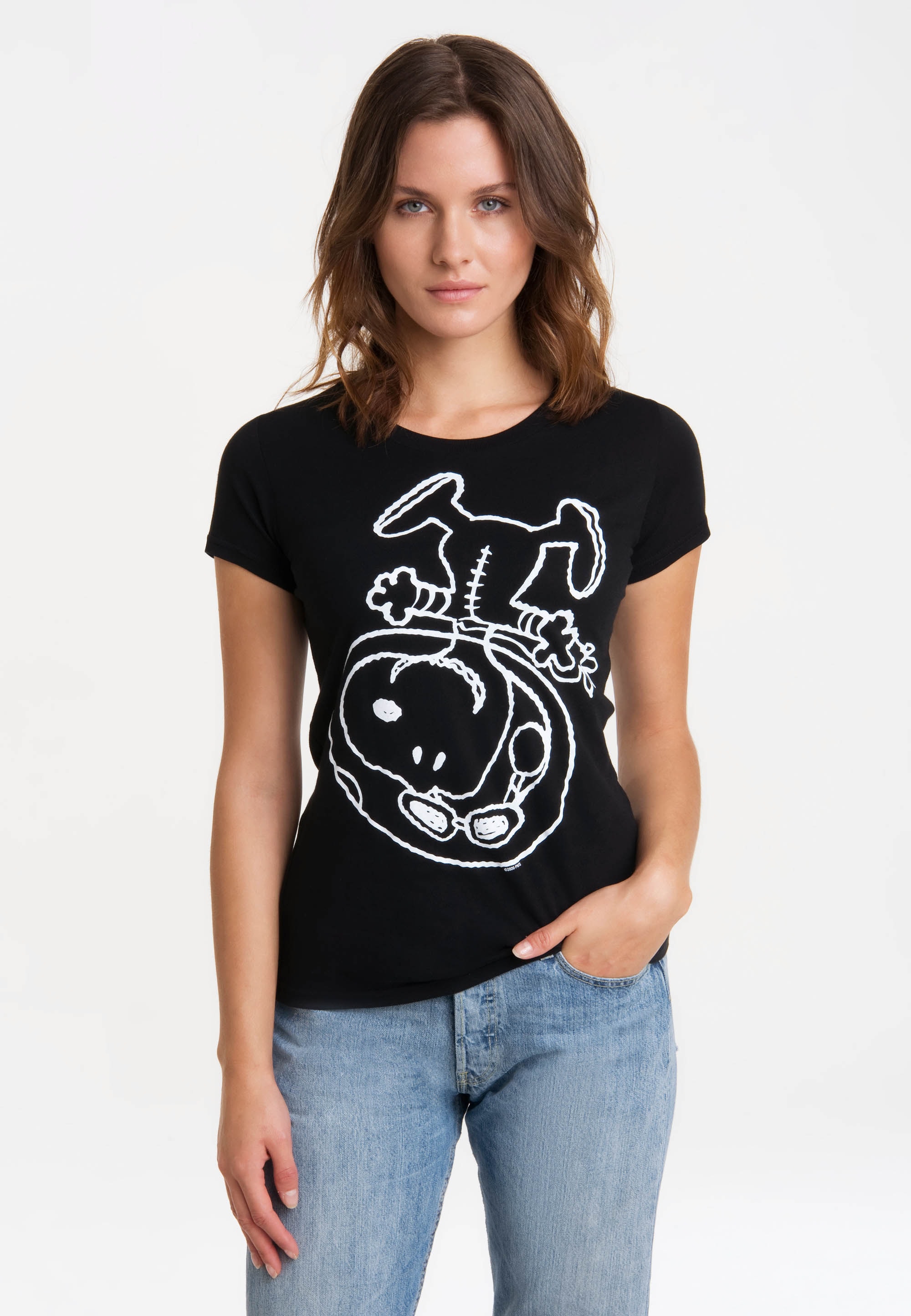 LOGOSHIRT T-Shirt »Snoopy - Astronaut«, mit lizenziertem Originaldesign