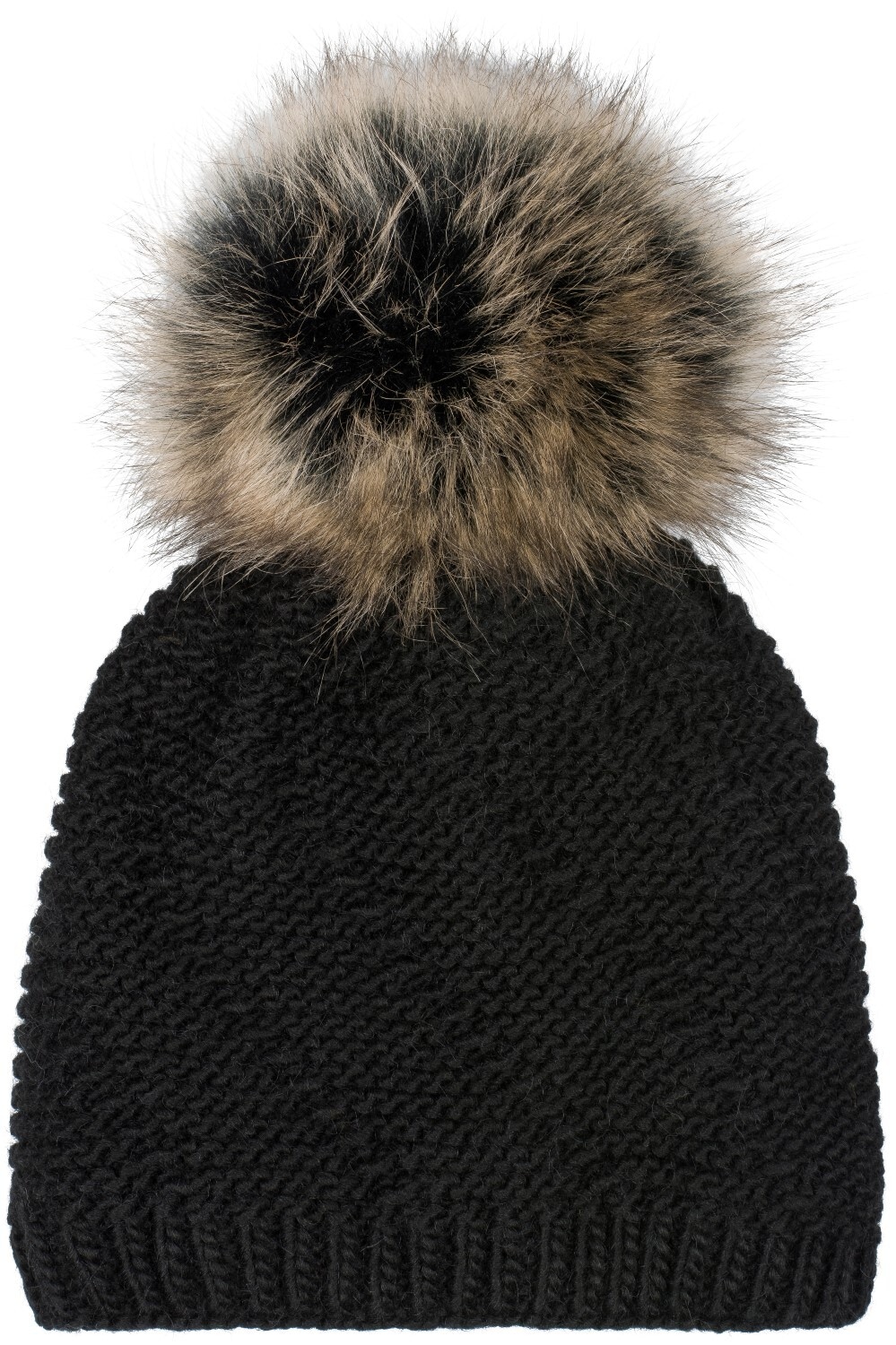 styleBREAKER Bommelmütze "Einfarbige Strick Bommelmütze mit Thermo-Fleece" 1 Stk.