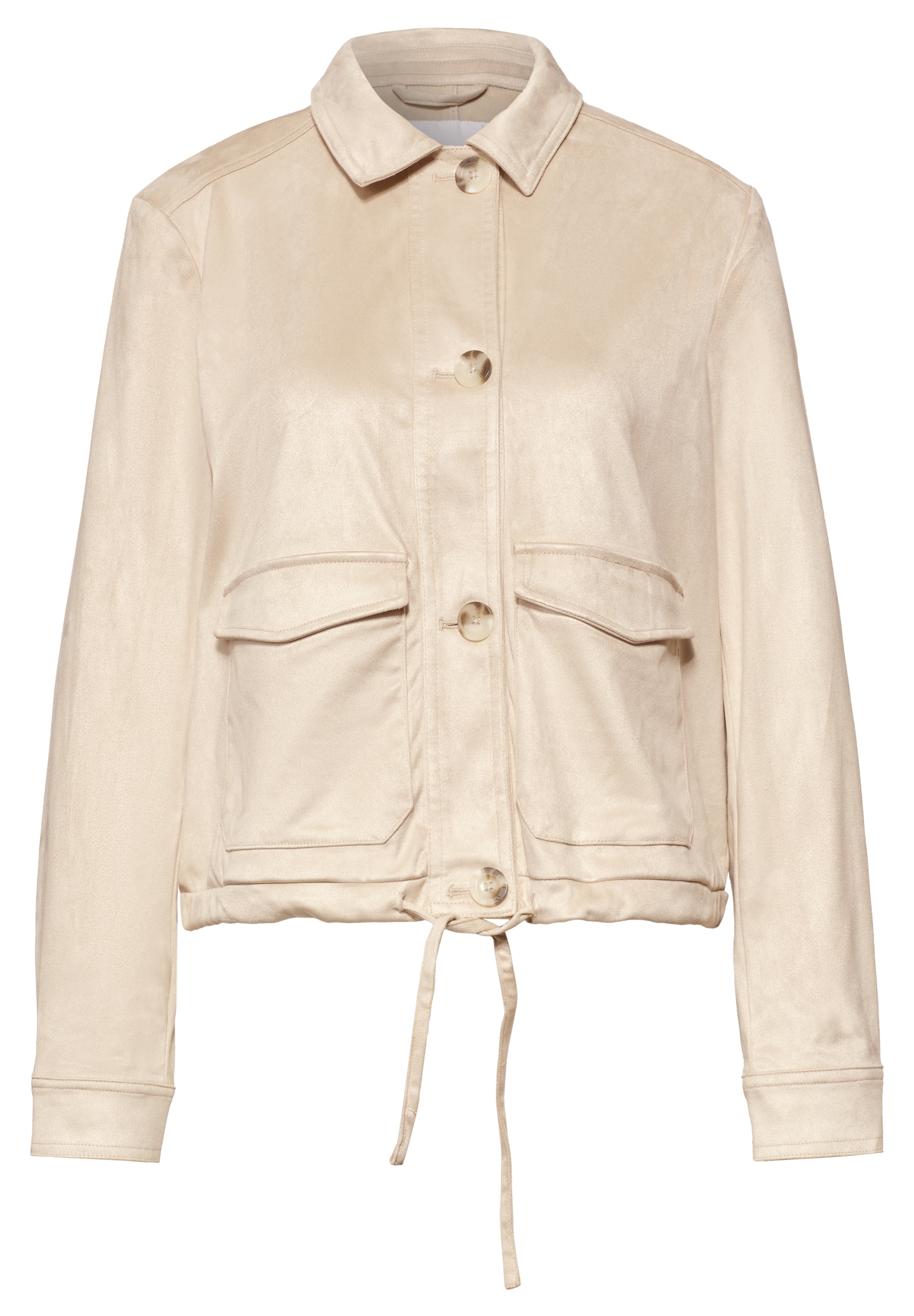 STREET ONE Blouson ohne Kapuze aus Velours mit Knopfleiste