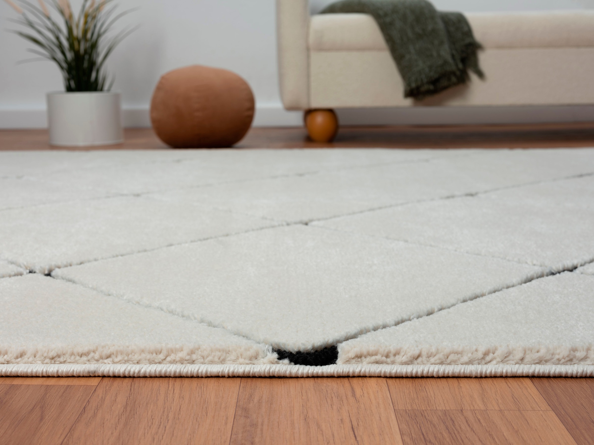 Myflair Möbel & Accessoires Hochflor-Teppich »Moroccan Square«, rechteckig, 24 mm Höhe, modern, marokkanisches Design, Rauten Muster, weich durch Hochflor