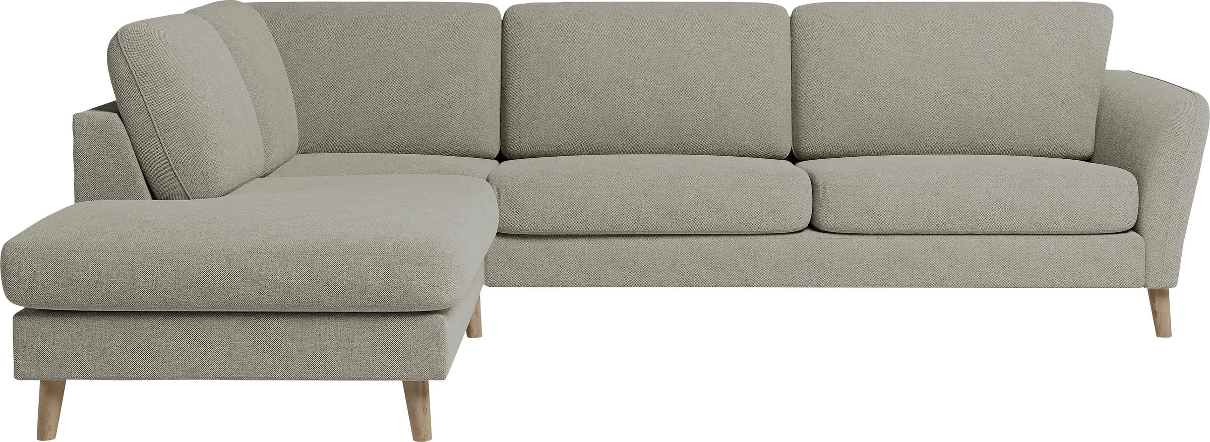 Home affaire Ecksofa »MARSEILLE 278/202 cm, L-Form, Ottom. rechts/links«, Massivholzbeine aus Eiche, in verschieden Bezügen und Farbvarianten