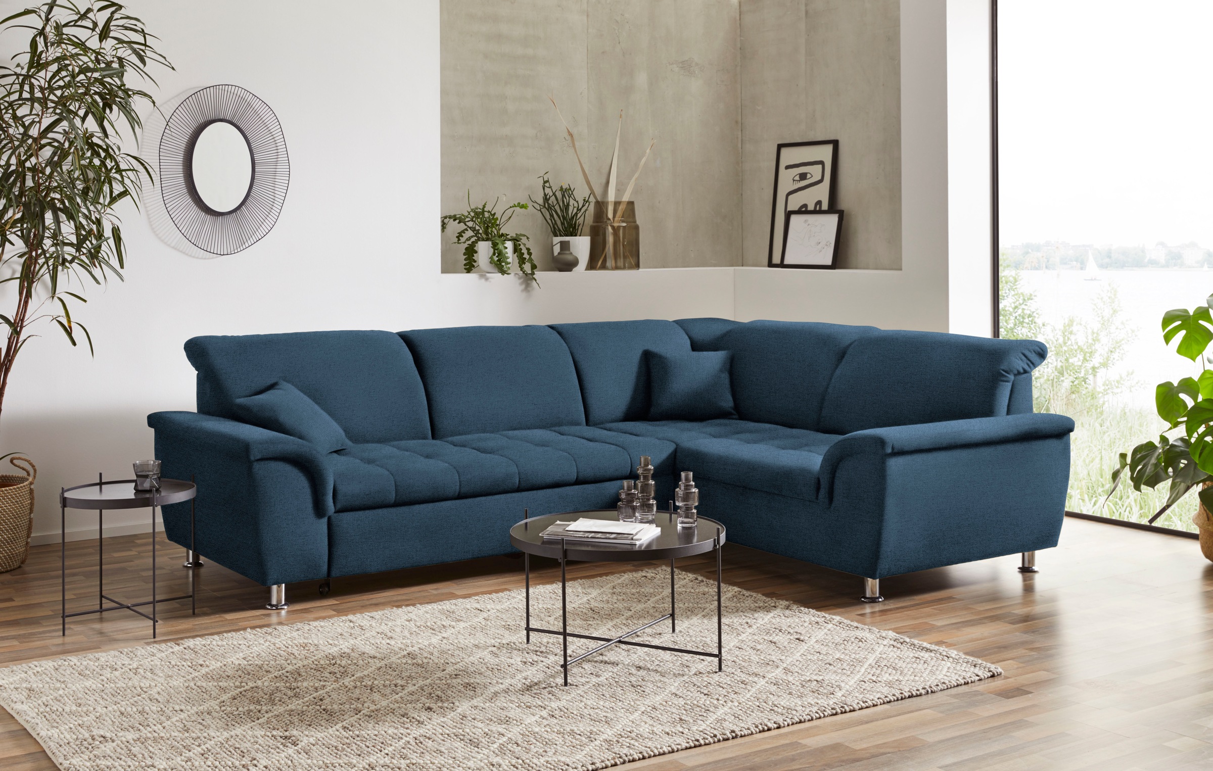 DOMO collection Ecksofa "Franzi, zeitlos und elegant, moderne Sitzheftung, günstig online kaufen