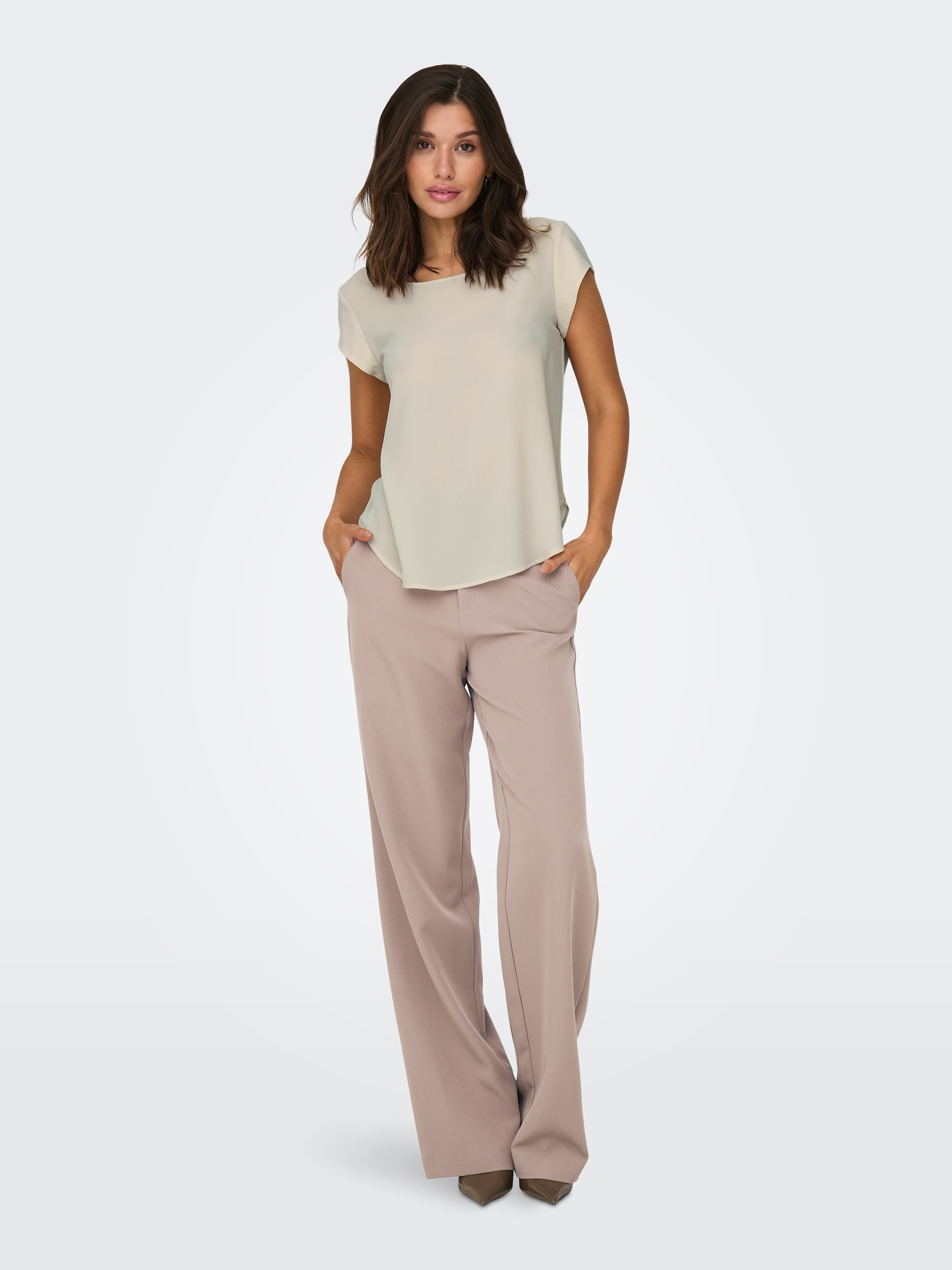 ONLY Kurzarmbluse »ONLVIC S/S SOLID TOP NOOS PTM«