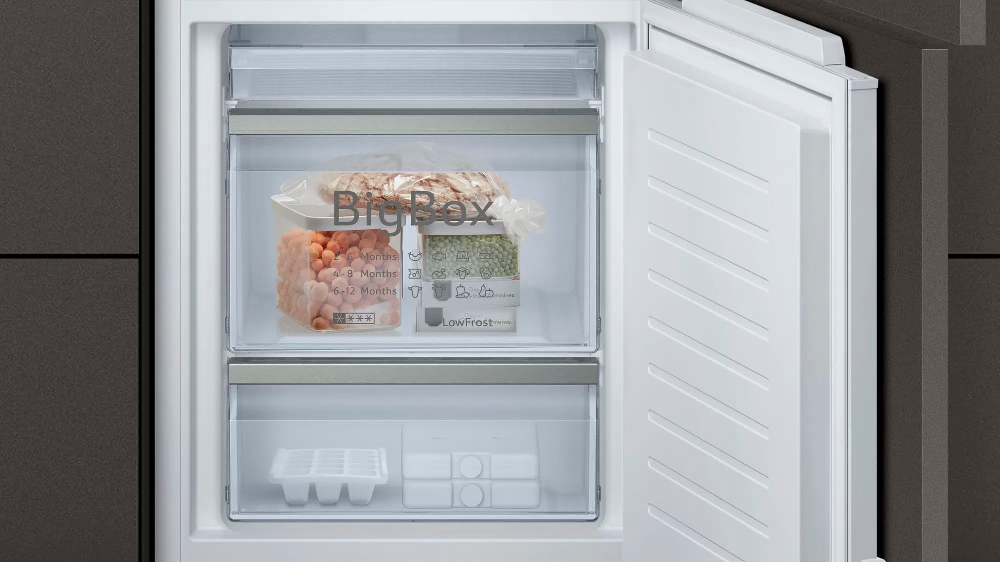 NEFF Einbaukühlgefrierkombination N 70 »KI6863FE0«, Fresh Safe 2: Frischeschublade für die ideale Lagerung von Obst&Gemüse