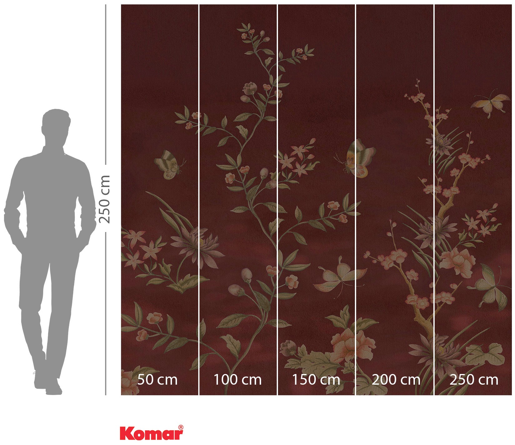 Komar Vliestapete »Digitaldruck Vlies - Chinoiserie - Größe 250 x 250 cm«, bedruckt, Wohnzimmer, Schlafzimmer