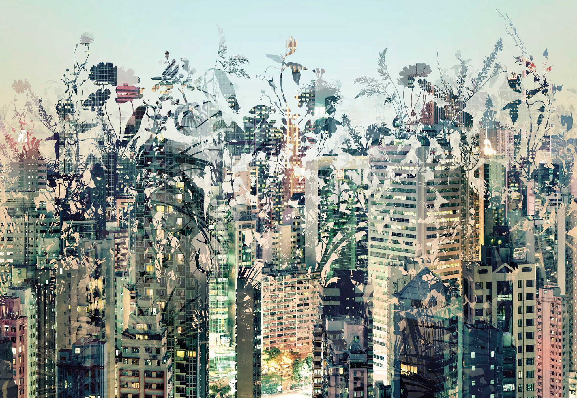 Komar Fototapete "Urban Jungle", 368x254 cm (Breite x Höhe), inklusive Kleister