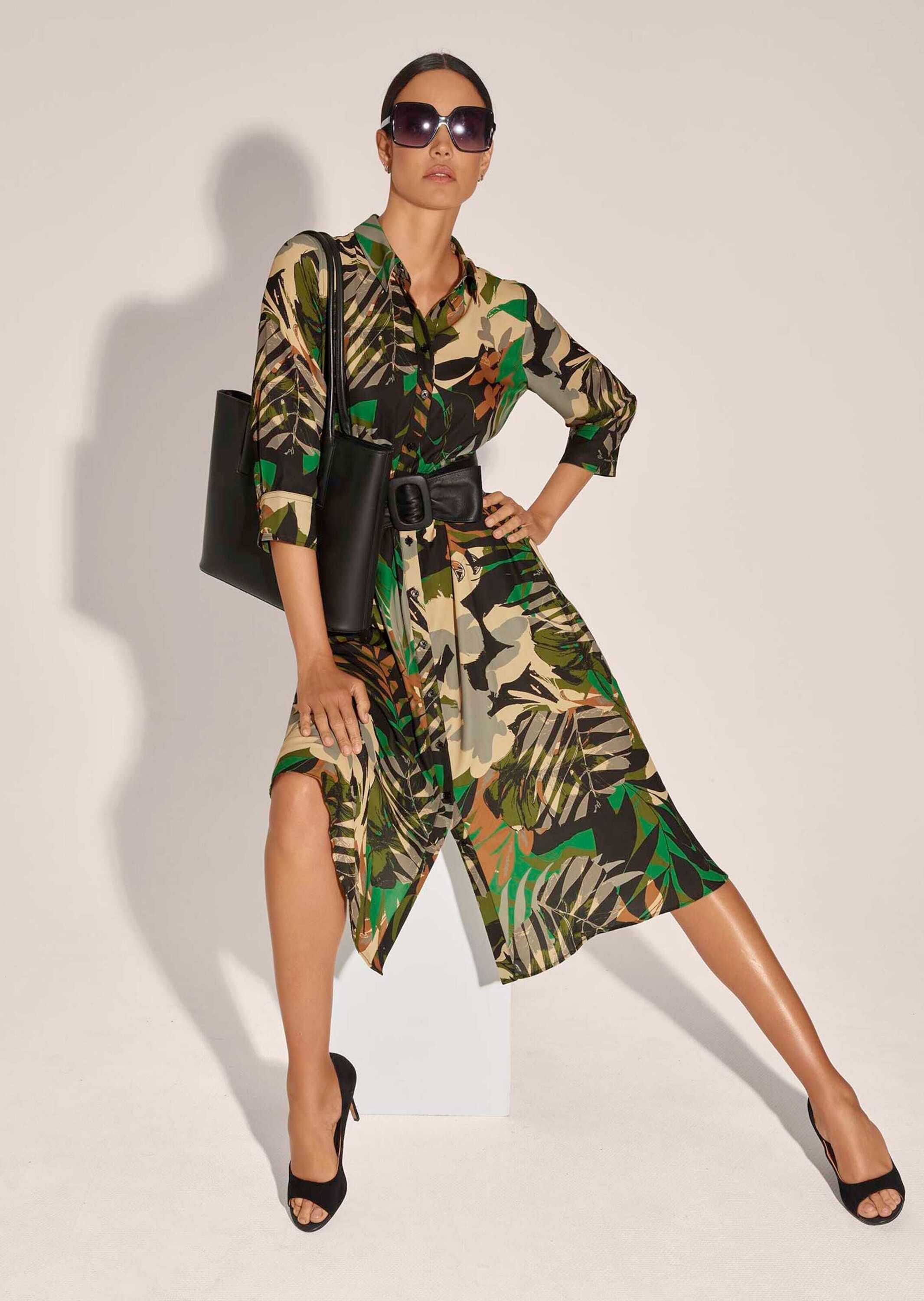 MADELEINE Midikleid »Kleid Bedrucktes Kleid mit Rocktaschen«