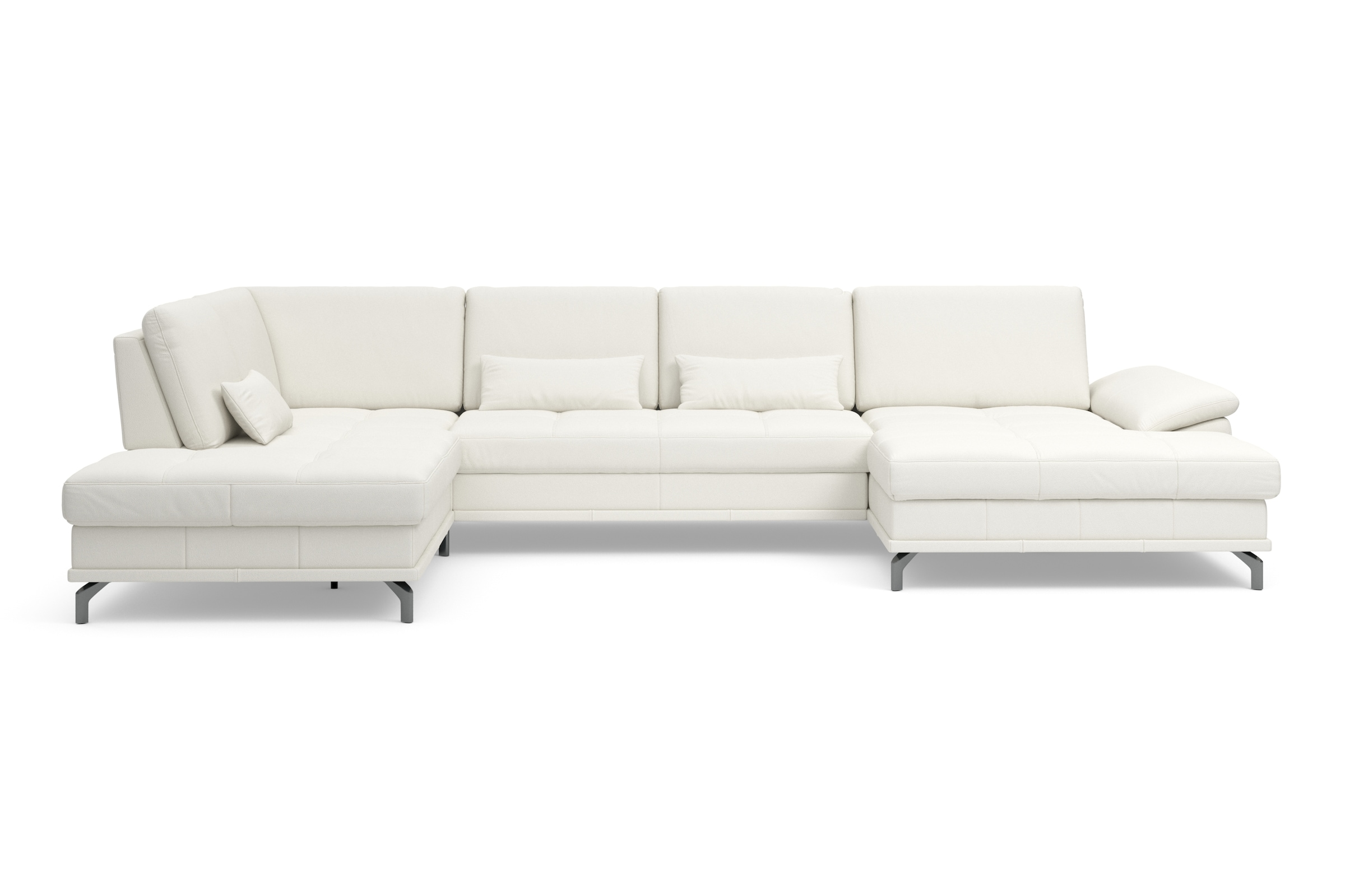 Places of Style Wohnlandschaft »Costello U-Form, mit Sitztiefenverstellung, Armteilverstellung und«, 3 Nierenkissen, optional Bettfunktion und Bettkasten