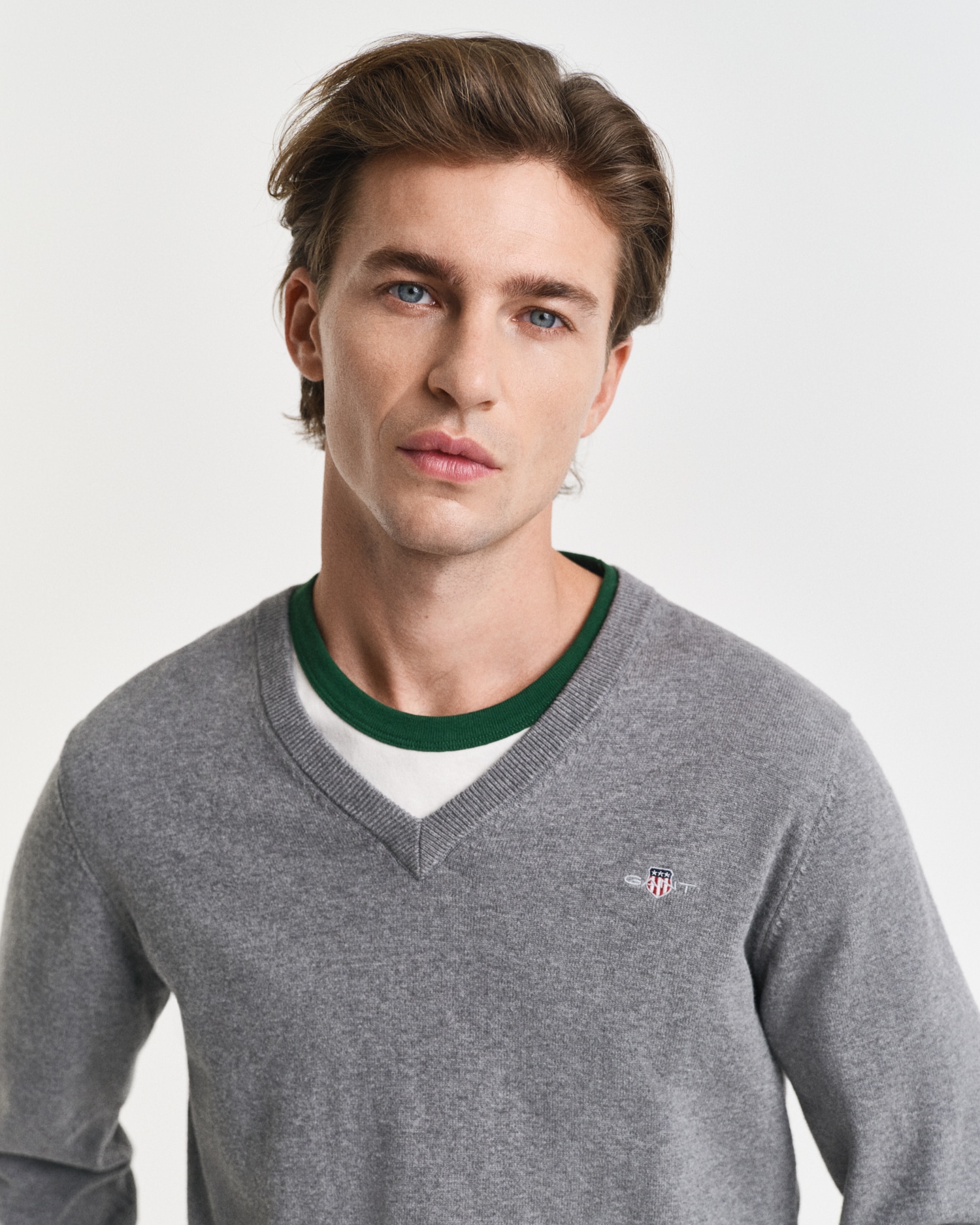 Gant V-Ausschnitt-Pullover »Classic Cotton V-Neck«, Premium Strickjersey aus weicher 100% Baumwolle, Übergangspullover