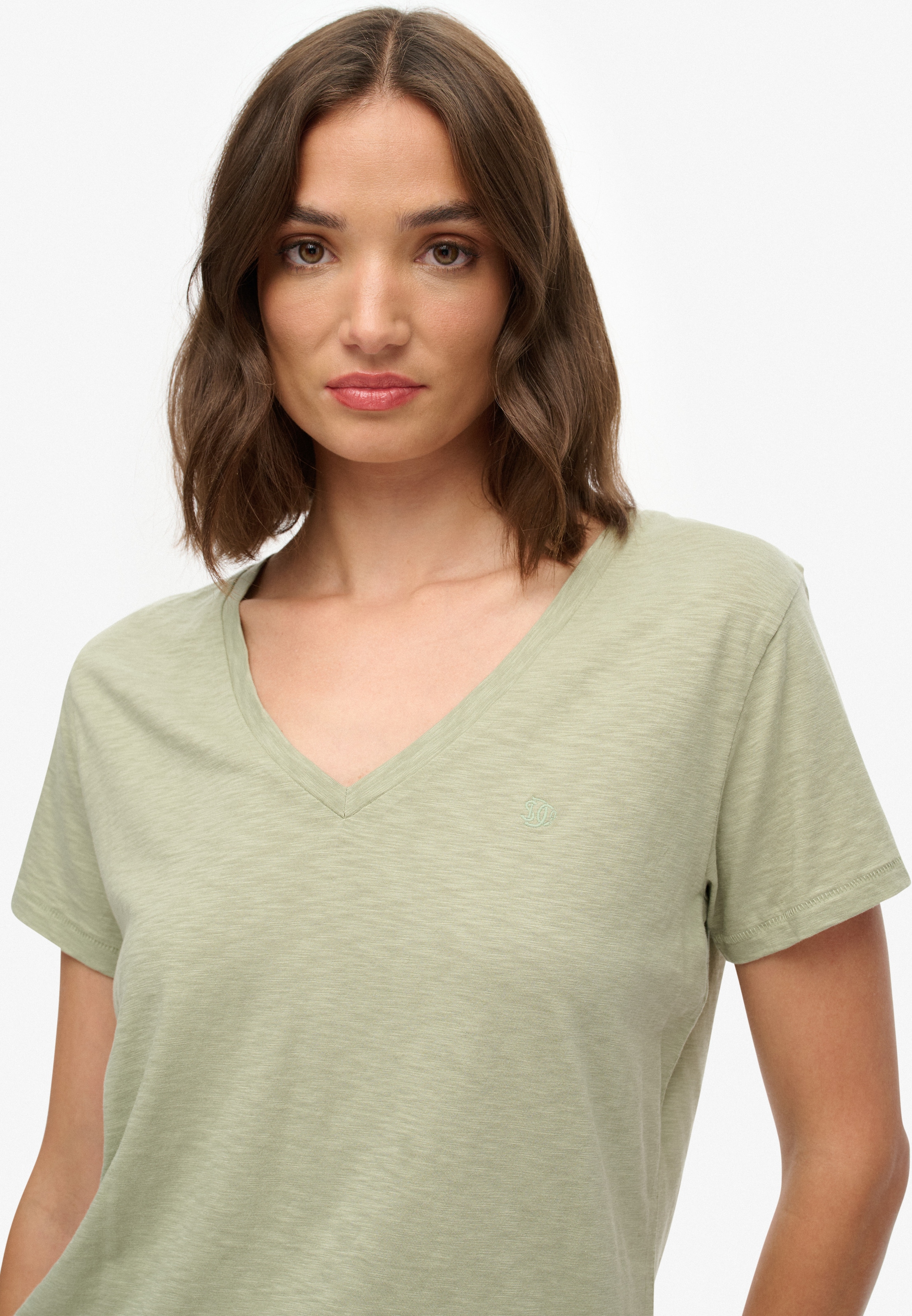 Superdry T-Shirt »STUDIOS SLUB EMB VEE TEE«