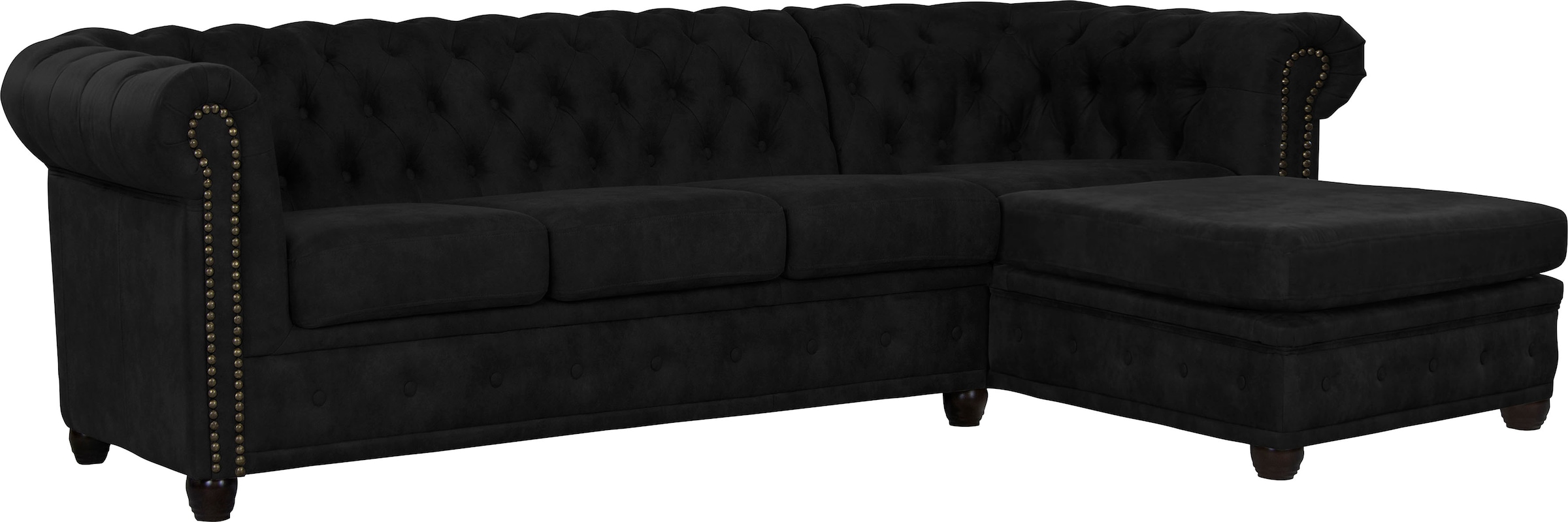 Home affaire Chesterfield-Sofa »Rysum L-Form«, Chesterfield-Optik mit Ottomanen-Abschluß
