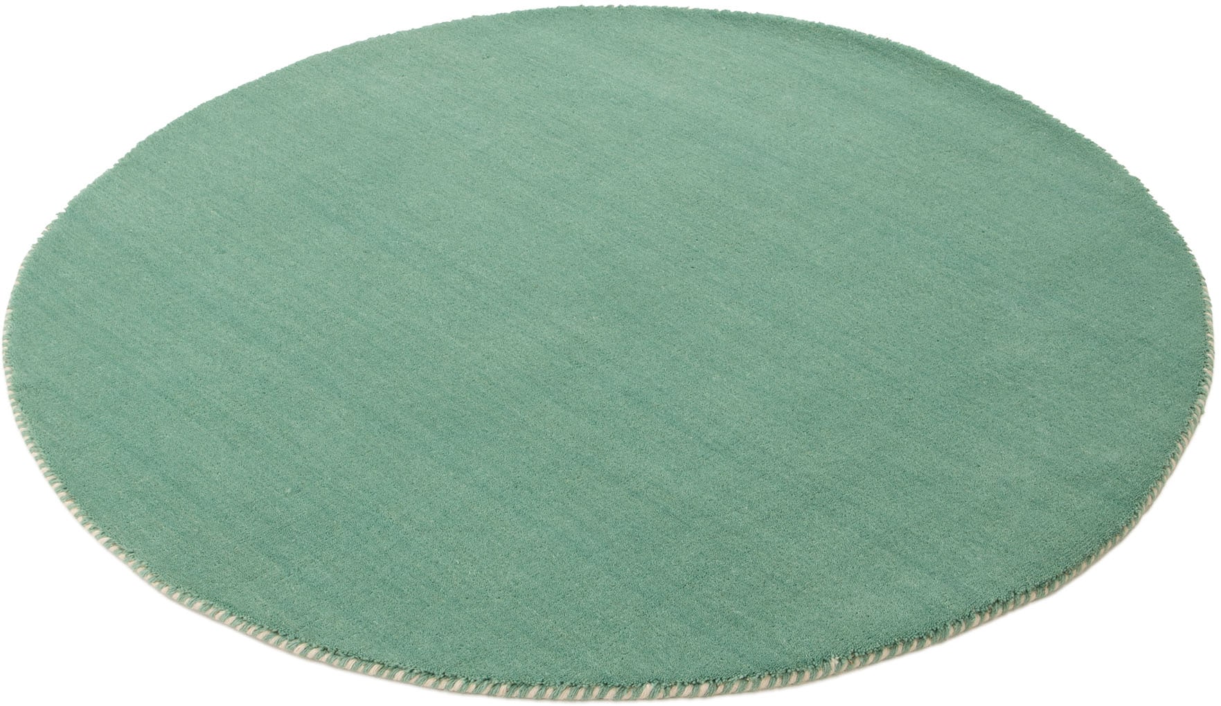carpetfine Wollteppich »Gabbeh Lola Uni«, rund, 14 mm Höhe, mit natürlichem Pflanzenmaterial von Hand gewebt, auch als Läufer