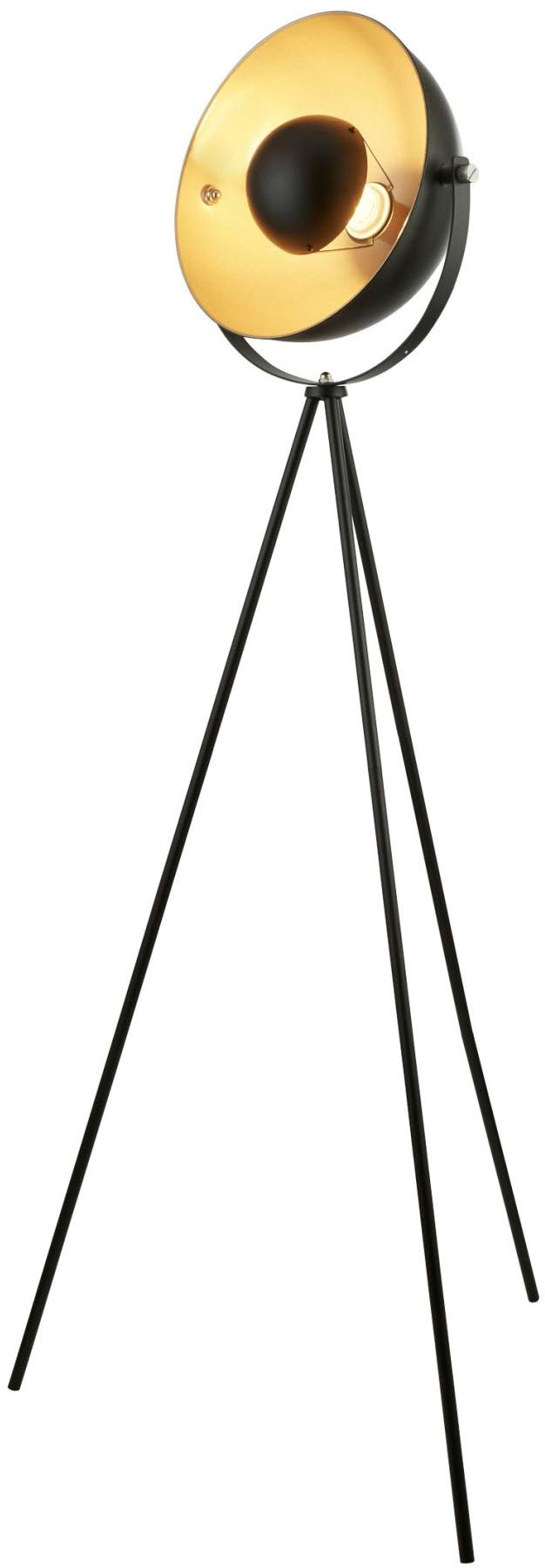 Searchlight Baustrahler "Blink Tripod Stehleuchte - Mattschwarzes und goldenes Metall" E27 1 Stk.