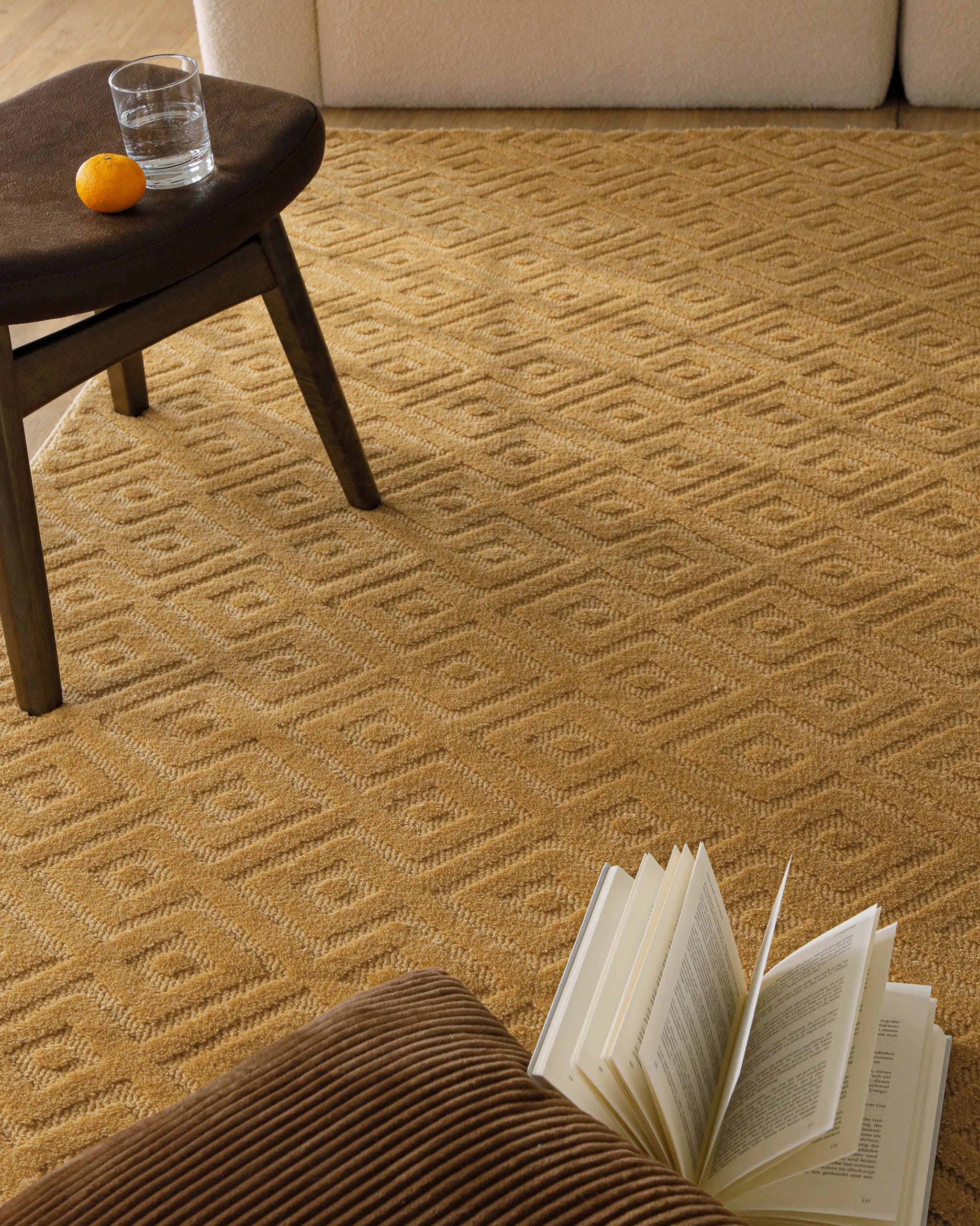 Wecon home Teppich »Castello TWO« rechteckig 7 mm Höhe Schurwolle, Kurzflor mit Hoch-Tief-Effekt, Wohnzimmer, Rautenmuster