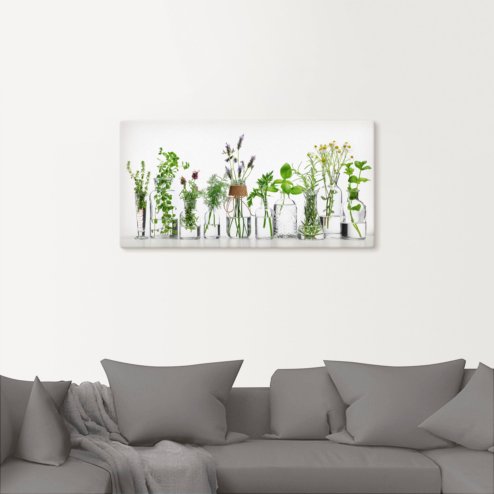 Artland Wandbild "Öle mit Kräutern" Kräuterbilder 1 Stk. tlg. als Alubild, günstig online kaufen