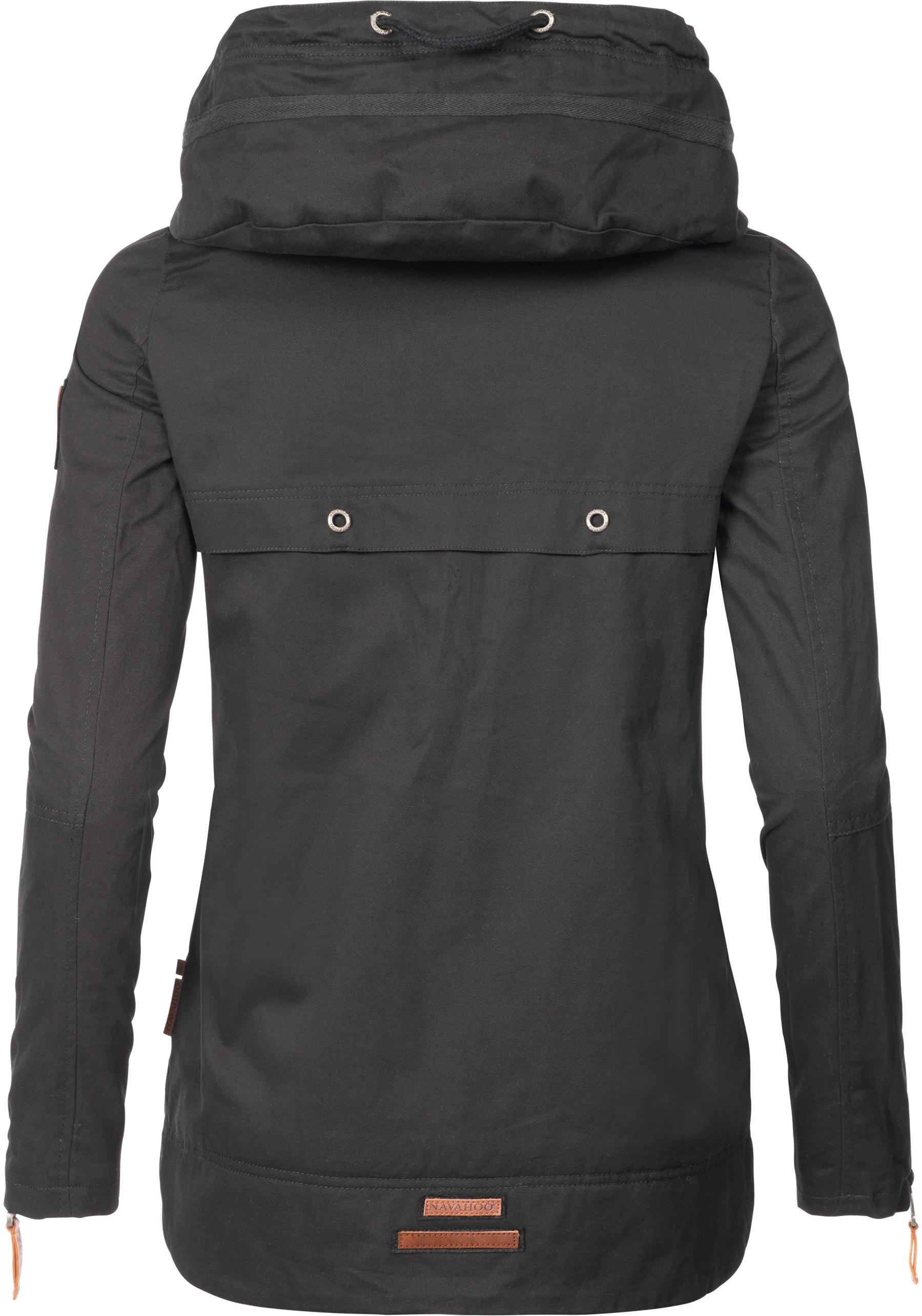 Navahoo Outdoorjacke »Wekoo«, mit Kapuze, moderner Damen Übergangsparka aus Baumwolle mit Kapuze