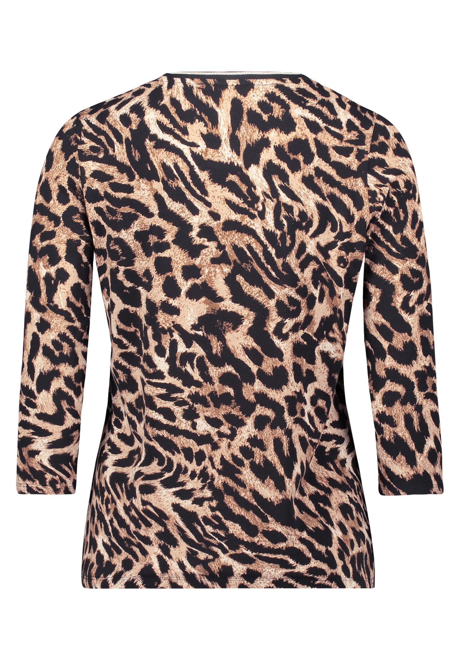 3/4-Arm-Shirt BETTY BARCLAY "Damen mit Print", Damen, Gr. 42, schwarz (schwarz, beige), Jersey, Obermaterial: 95% Viskose, 5% Elasthan, tailliert normal, Rundhals, Shirts 3/4-Arm-Shirt 2