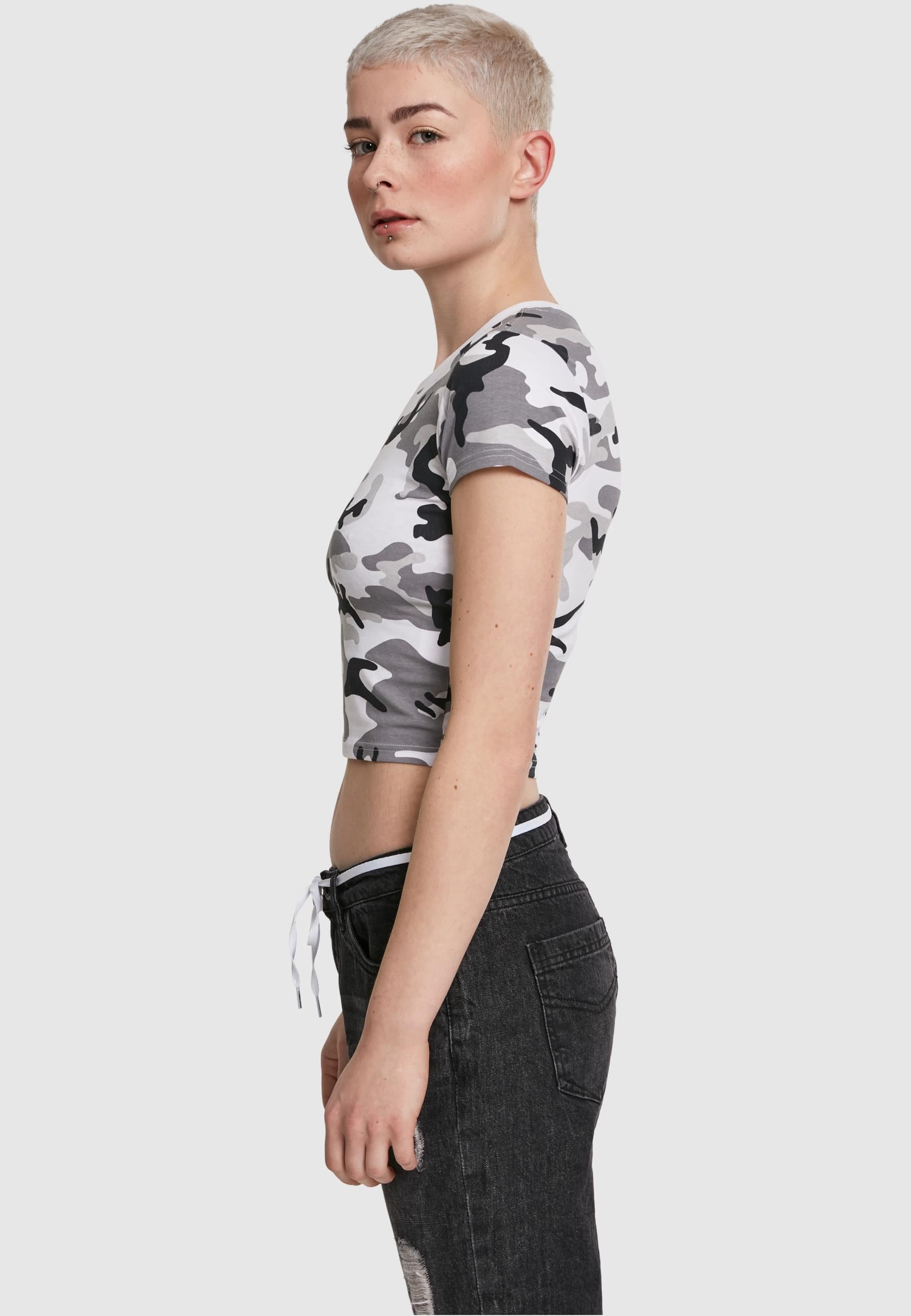 URBAN CLASSICS Kurzarmshirt »Urban Classics Damen Ladies Stretch Jersey Cropped Tee«, (1 tlg.)
