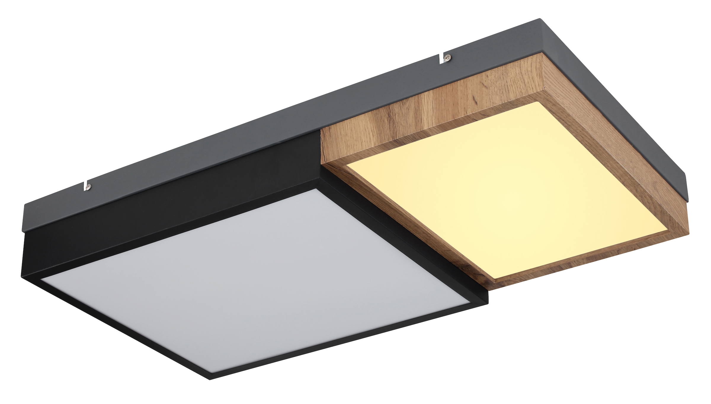 GLOBO LIGHTING LED Deckenleuchte »GUNDI«, Leuchtmittel LED-Modul | LED fest integriert, Deckenlampe/Wohnzimmer/Schlafzimmer/modern/Holz