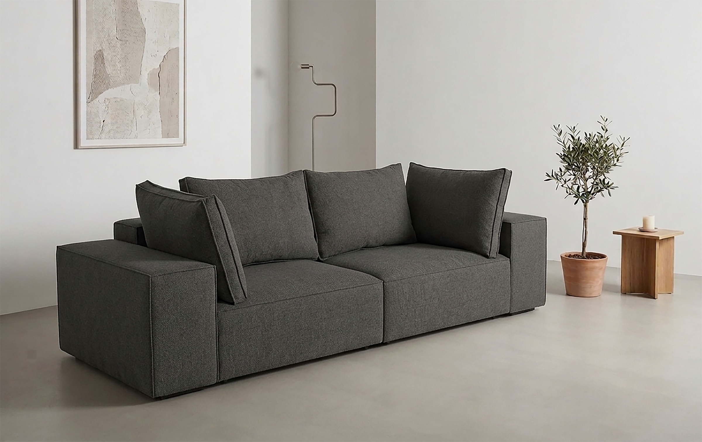 Trends by HG Big-Sofa "Conor XL, B: 268cm, Liegefläche: 138 x 194 cm, in Cord und Velours" mit Schlaffunktion und Bettkasten