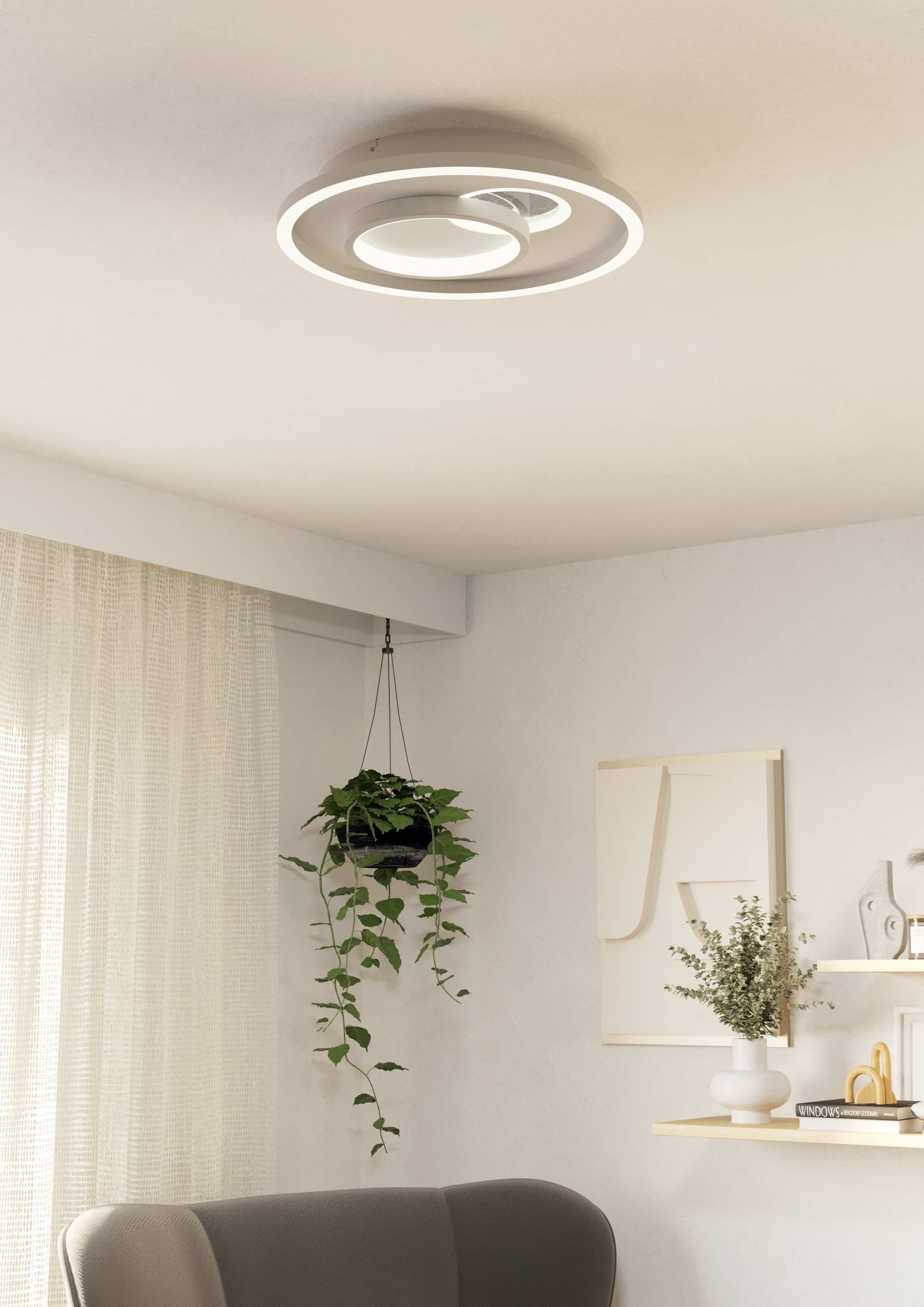 EGLO Deckenleuchte »Tiriolo Deckenlampe, Wohnzimmerlampe, Metall, Kunststoff, Flurlampe« LED-Modul 1 Stk. Neutralweiß Wand-/Deckenleuchte - H6 x Ø38 cm - weiß, silber - 14W;8,5W inkl.