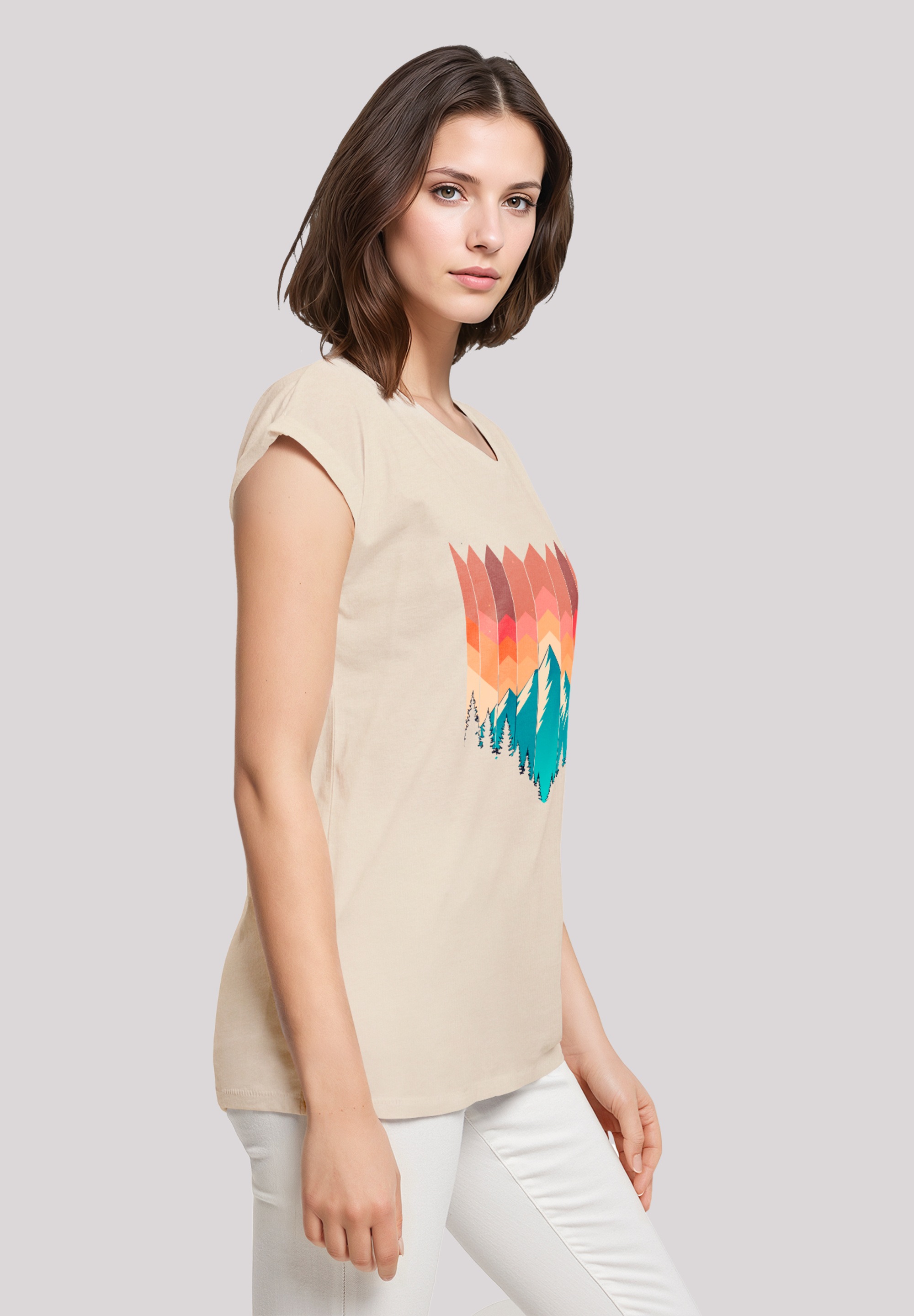 F4NT4STIC T-Shirt »Berg Sonnenuntergang Geometrisch«, Premium Qualität