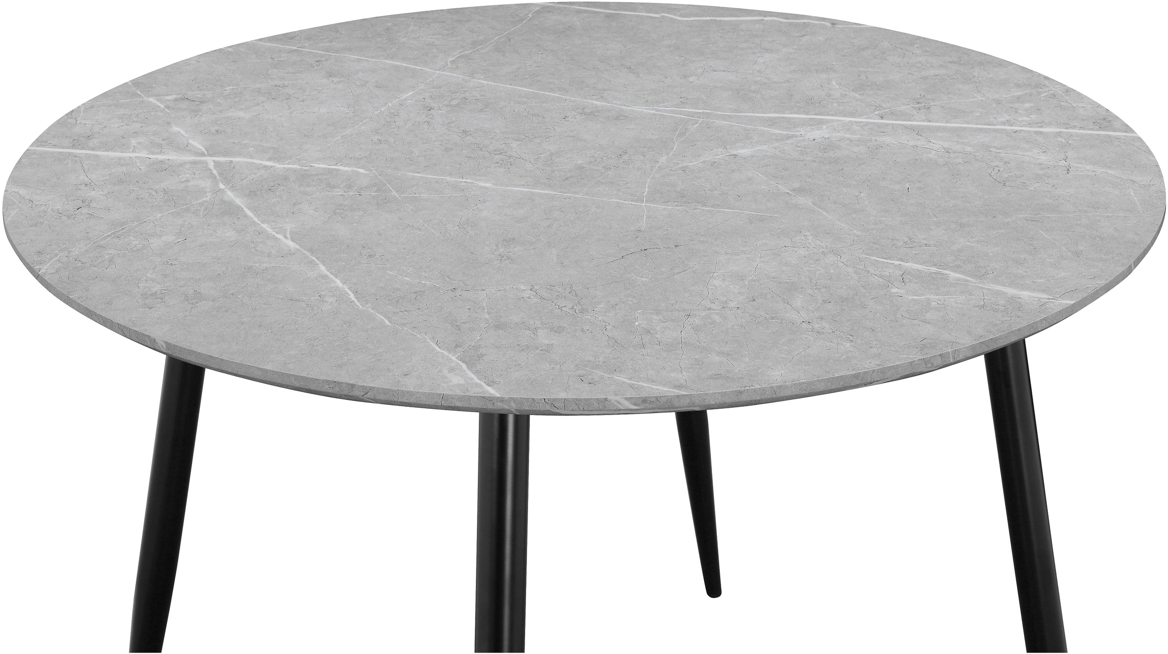 Leonique Eadwine Table à Manger Pierre/Noir 100cm 3