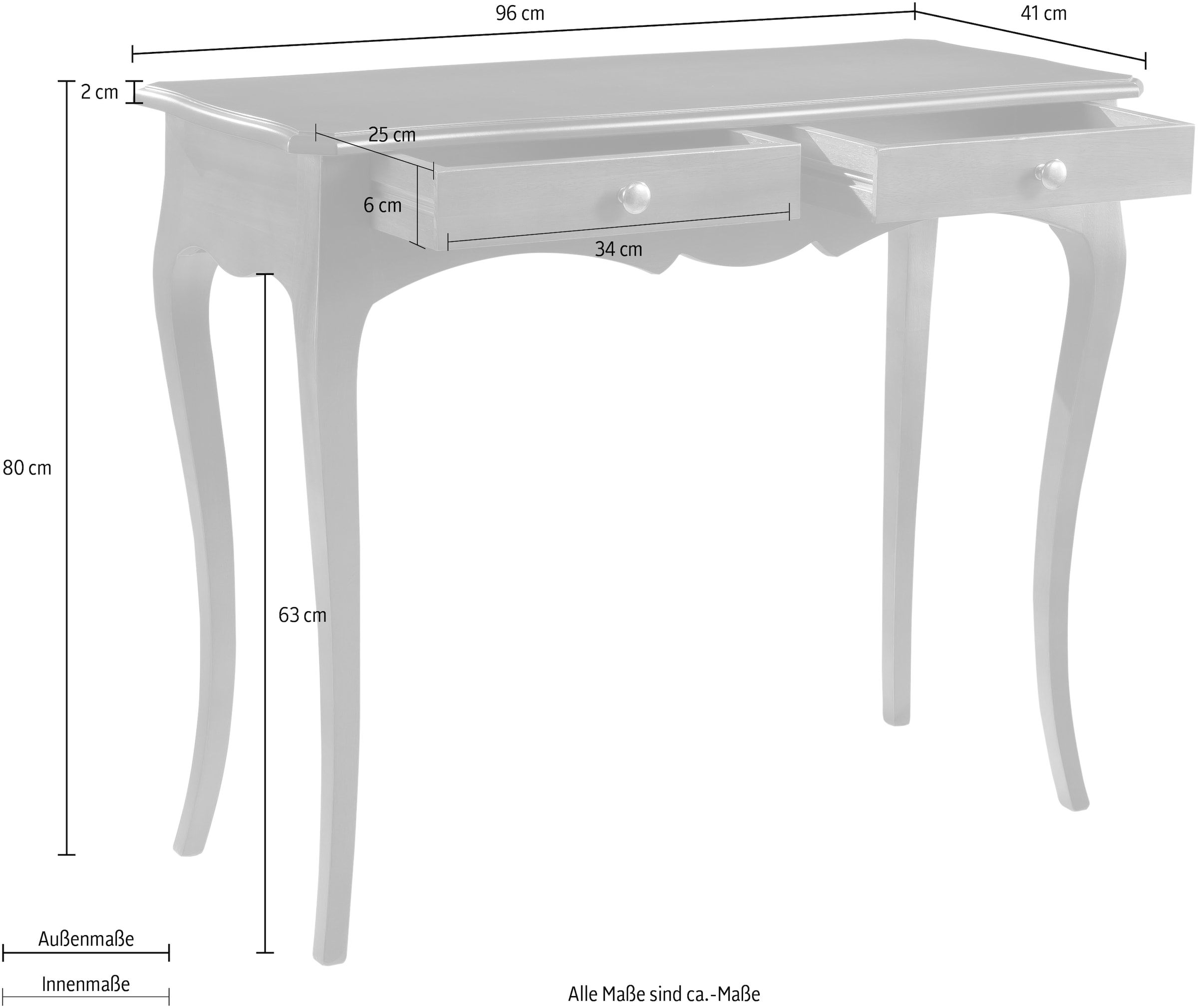 Home affaire Schreibtisch »Imperatrice«, Breite 96 cm