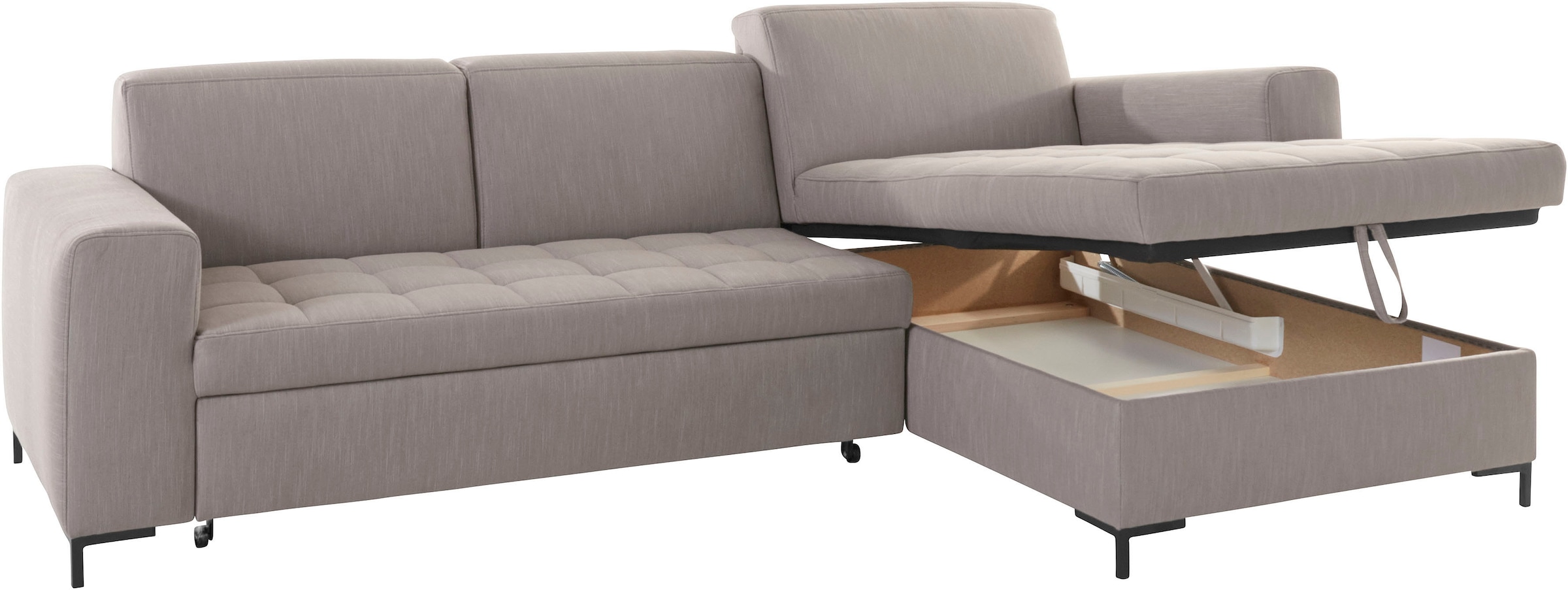 OTTO products Ecksofa »Grazzo L-Form«, hochwertige Stoffe aus recyceltem Material, Steppung im Sitzbereich