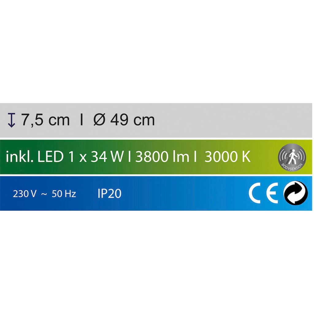 FISCHER & HONSEL LED Deckenleuchte »Jaso BS«, 1 flammig-flammig