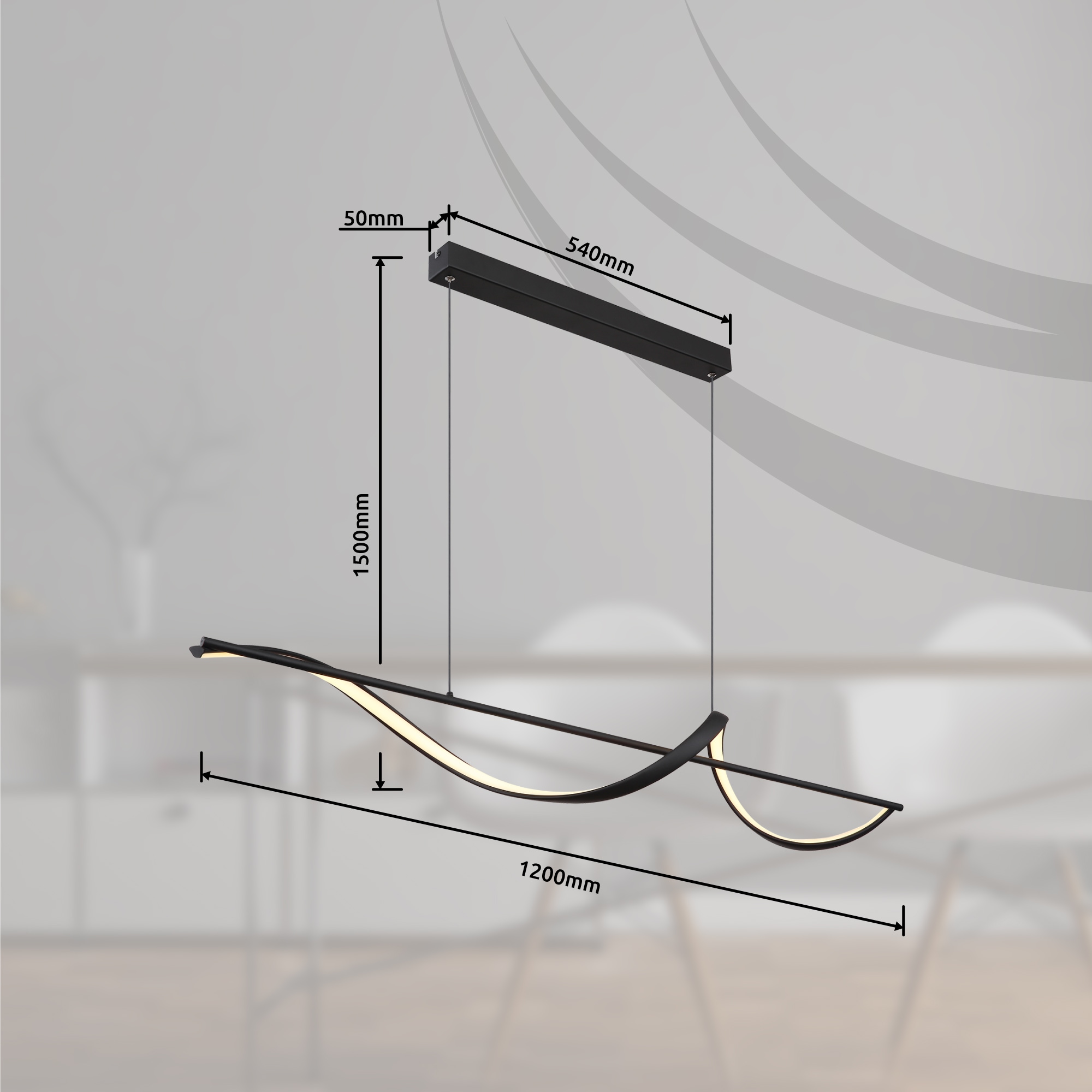 GLOBO LIGHTING LED Pendelleuchte »VIOLINO«, Leuchtmittel LED-Modul | LED fest integriert, Hängelampe/Hängeleuchte/Wohnzimmer/Esstisch/elegant