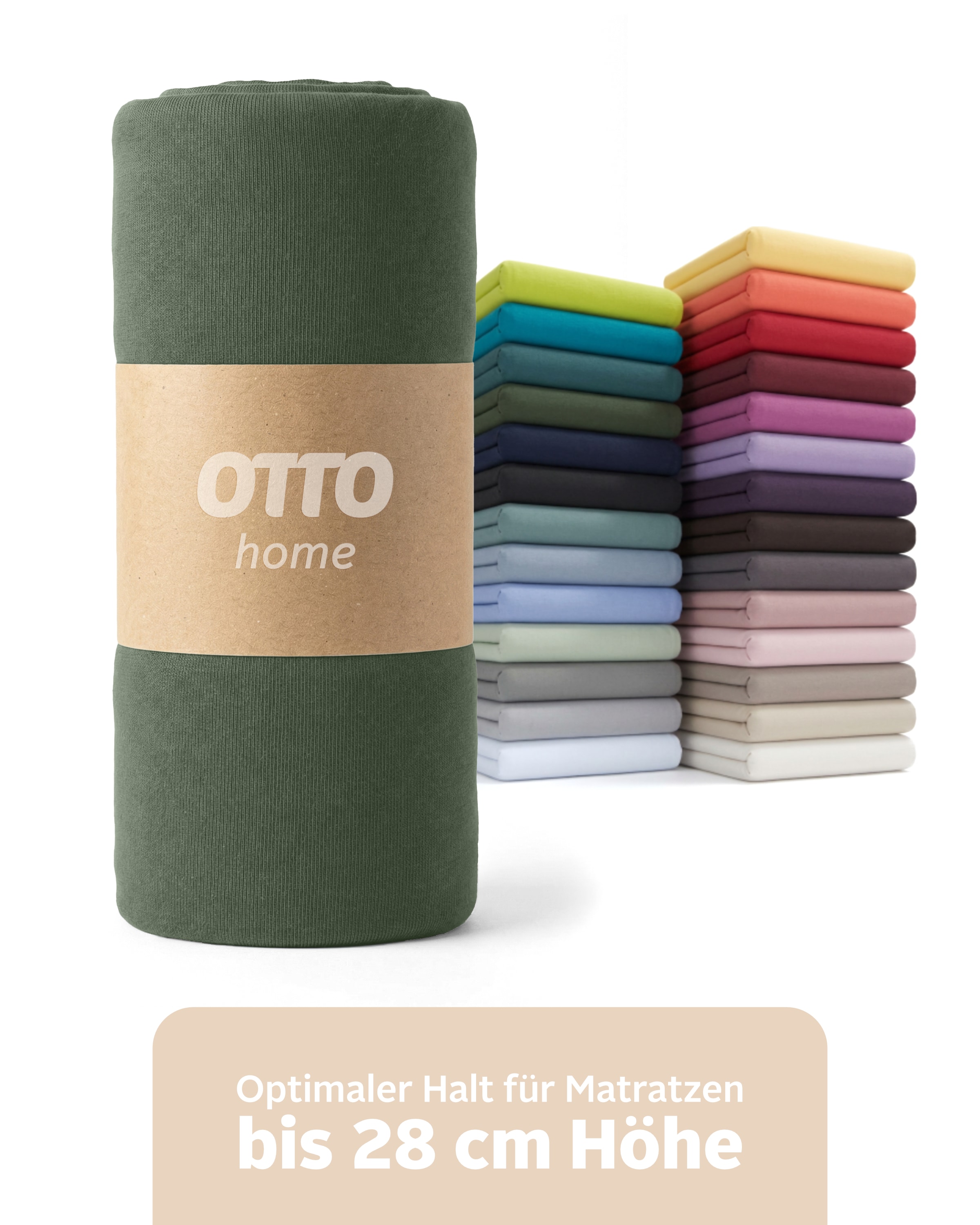 OTTO home "BLACKBERRY in PREMIUM und BASIC Qualität, 100% Baumwolle" für hohe Matratzen bis 28 cm, Bettlaken, Spannbetttuch, Boxspring