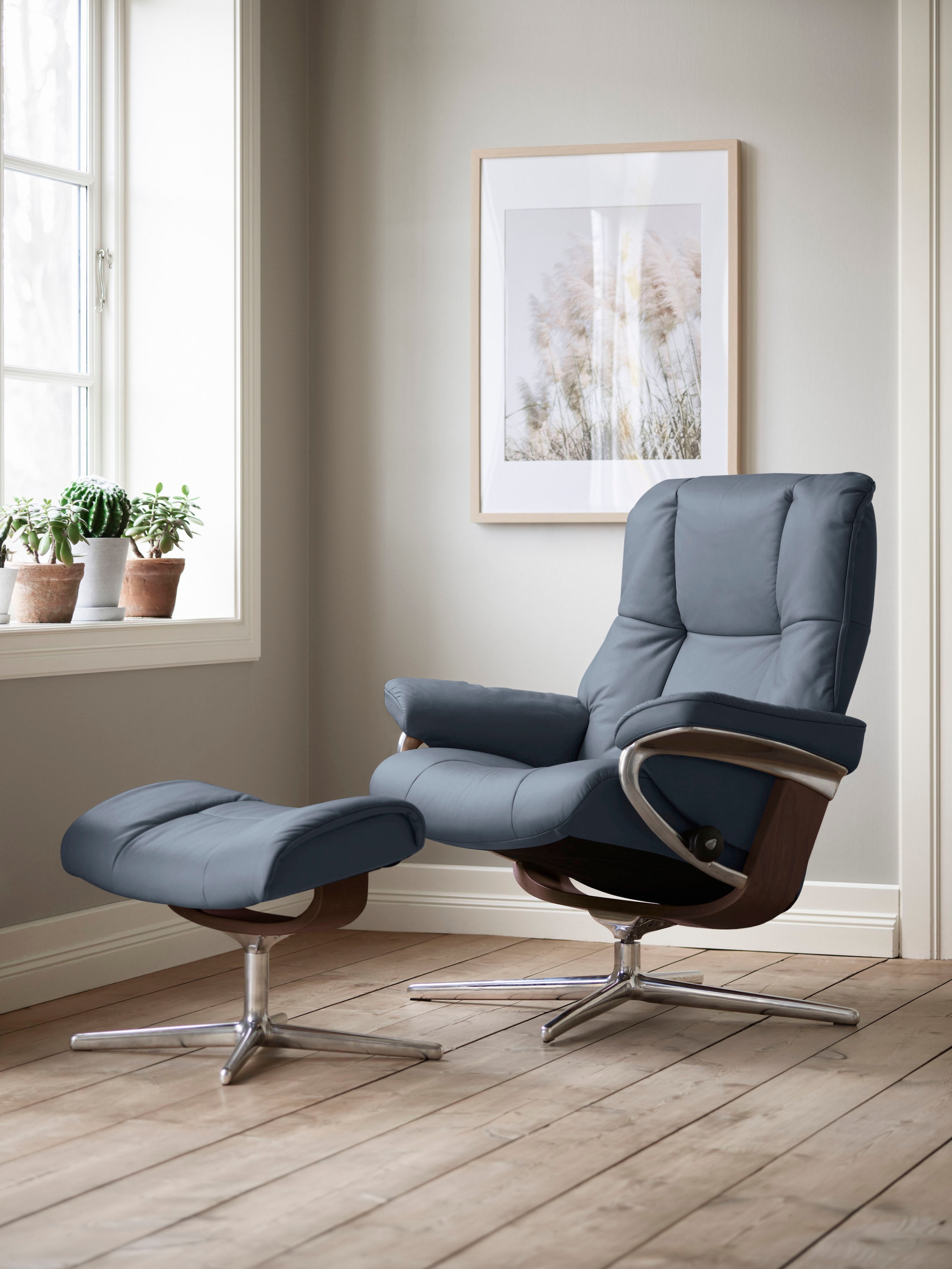 Stressless "Mayfair" Set, Relaxsessel mit Hocker, mit Hocker, mit Cross Bas günstig online kaufen
