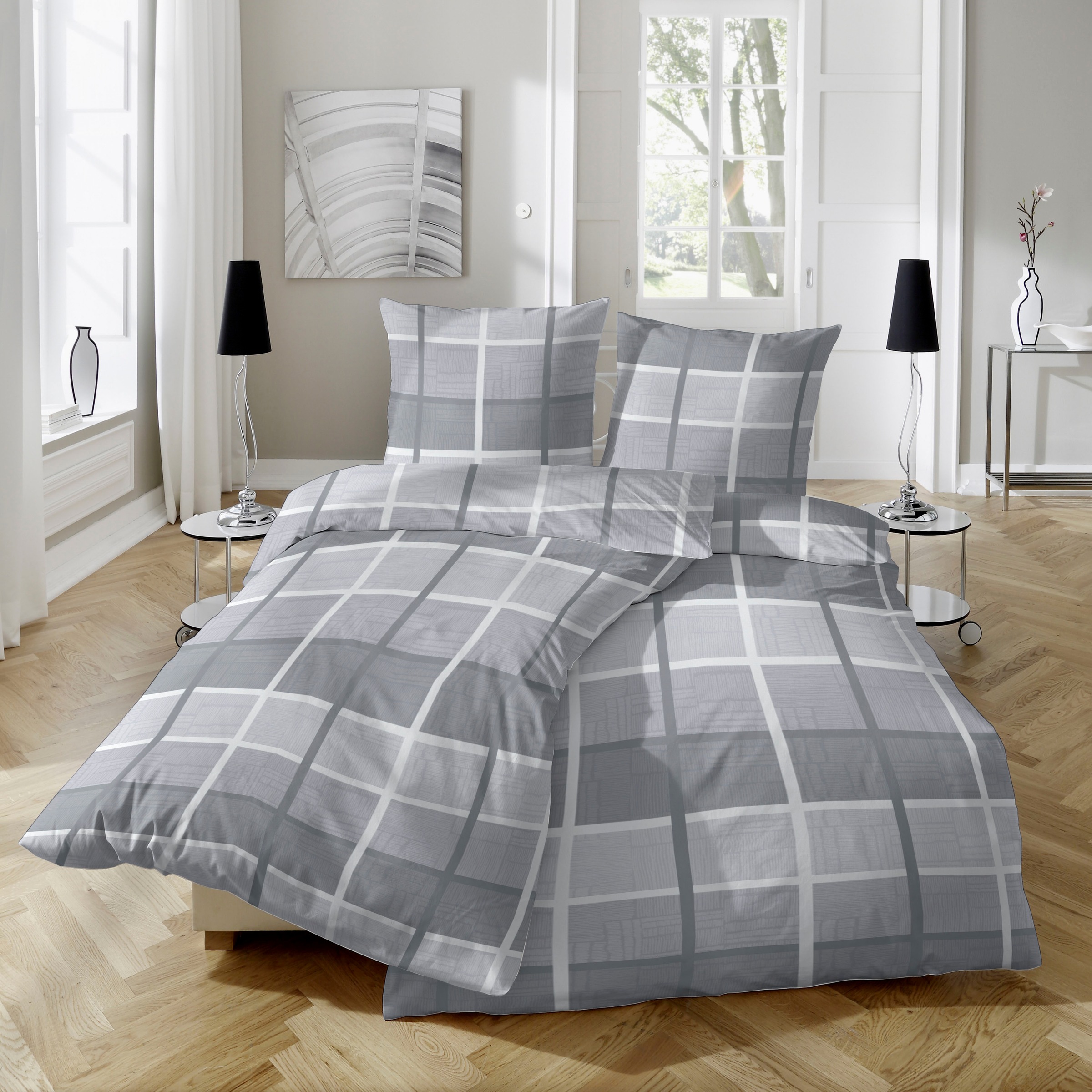 Primera Bettwäsche "Biber-Bettwäsche Ruutu" 2 Stk. mit einem klassischen Ka günstig online kaufen