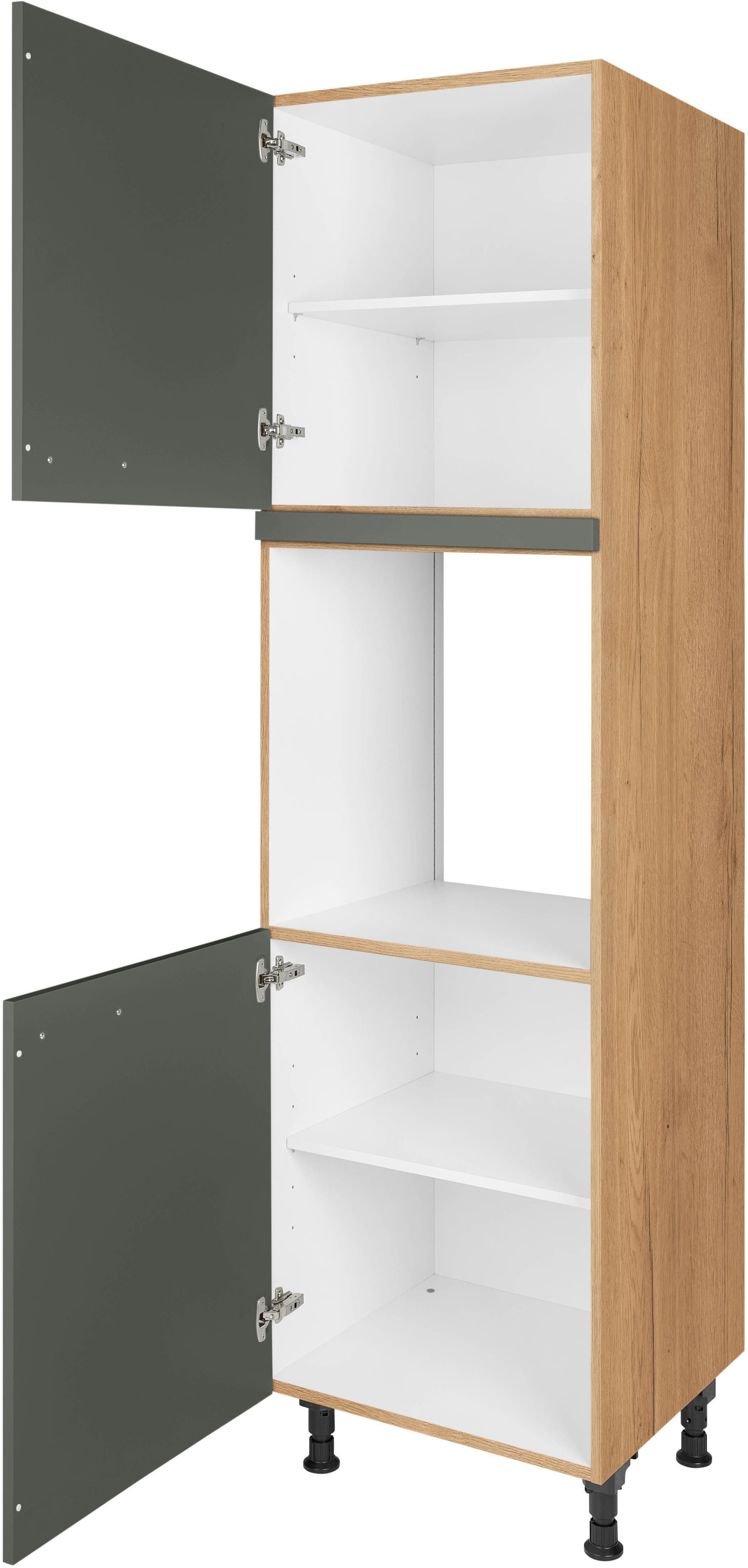nobilia® Herdumbauschrank »"Easytouch", Ausrichtung wählbar, mit zwei zusätzlichen Türen,«, vormontiert, Breite/Höhe: 60/167,8 cm