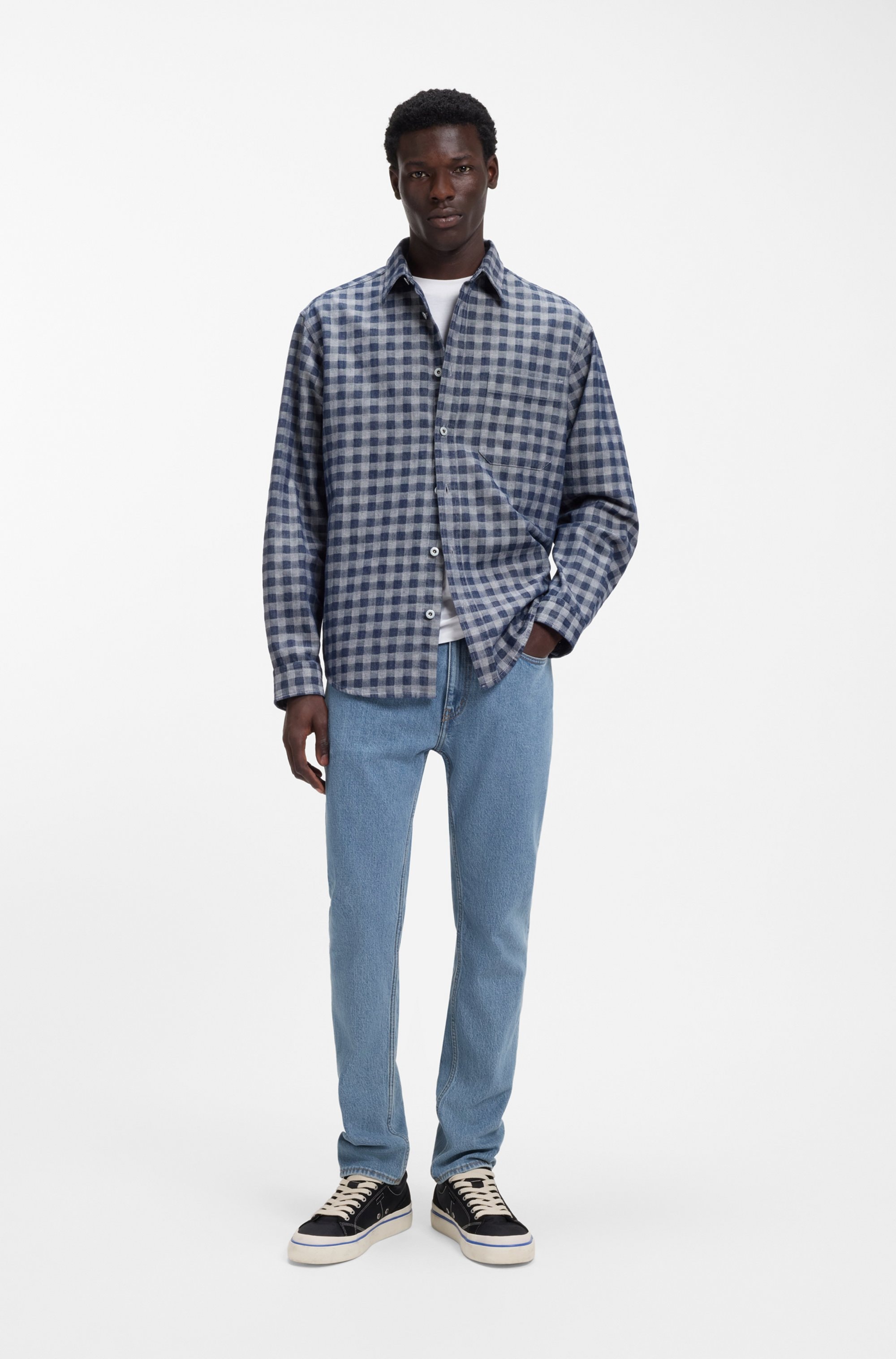 HUGO Blue Slim-fit-Jeans »Ash« mit Stone-washed- Finish