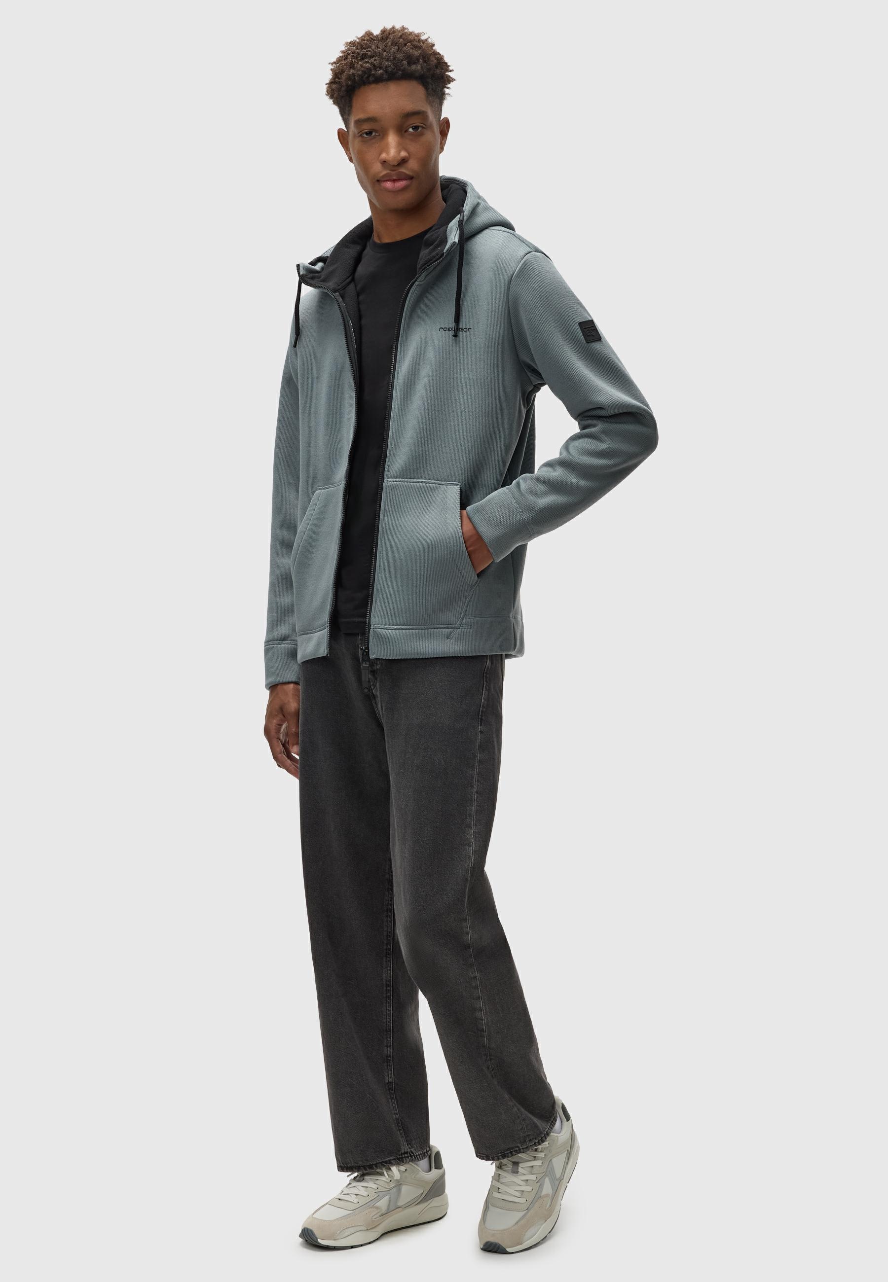Ragwear Kapuzenstrickjacke »Fabian«, Herren Basic Rippstrick-Jacke mit Kapuze